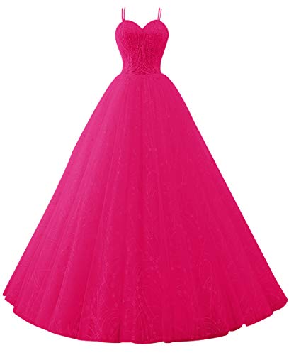 Elegant Long Prom Dresses for Women - Formal Evening Gowns with Tulle & Beading - Perfect for Quinceanera, Homecoming, and Special Occasions