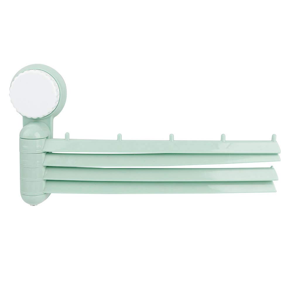 Premium ABS+PVC Bathroom Towel Rack - Space-Saving Wall Mounted Towel Bar for Bath Towels & Clothes (Green) | Ideal for Small Bathrooms, Apartments & Laundry Rooms