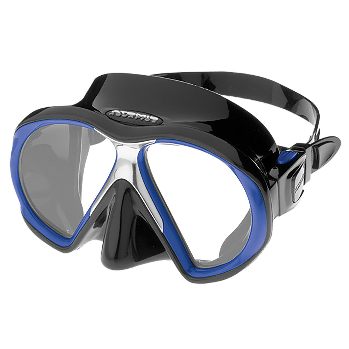 Atomic Aquatics SubFrame Medium Fit Scuba Diving Mask - Black/Royal Blue for Snorkeling, Freediving & Underwater Photography