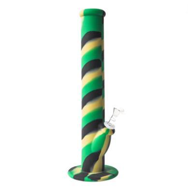 Premium Silicone Glass Bong - Straight Tube Water Pipe with Filter | Multi-Color Portable Smoking Device for Tobacco & Herbs | Perfect for Travel, Camping & Home Use