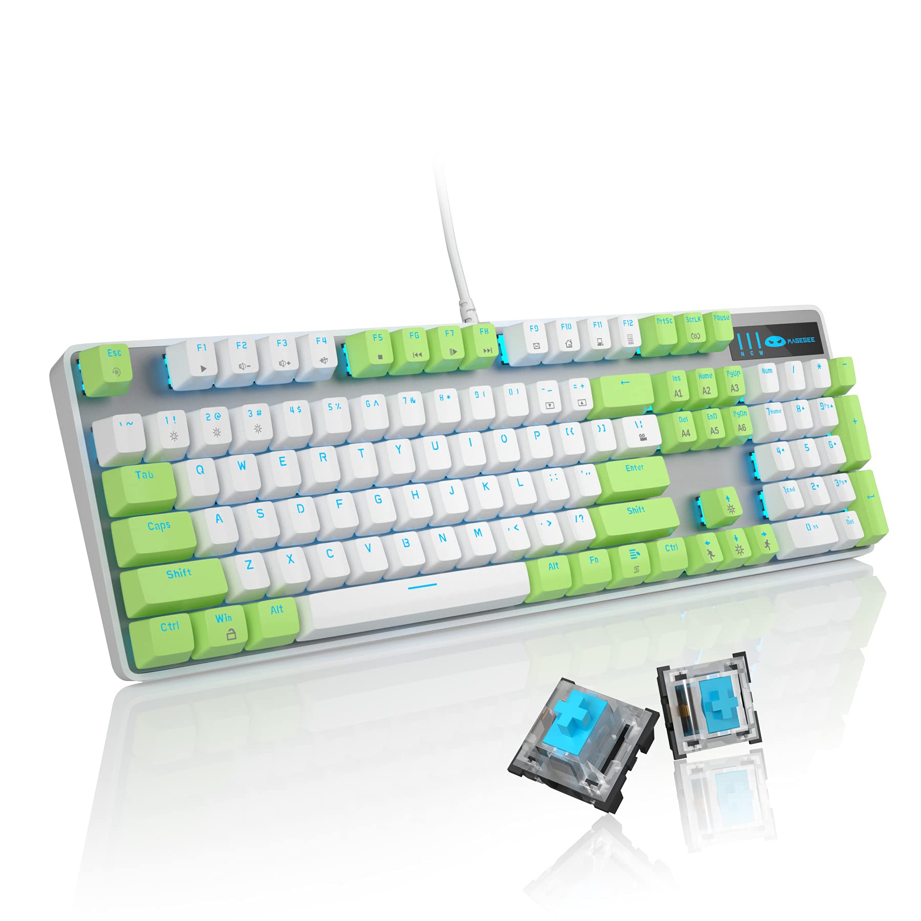 MageGee Mechanical Gaming Keyboard - USB Wired RGB Backlit Keyboard with Blue/Brown/Red Switches, Splash-Proof Design for PC, Laptop, Mac - Perfect for FPS, MOBA Gaming & Office Work