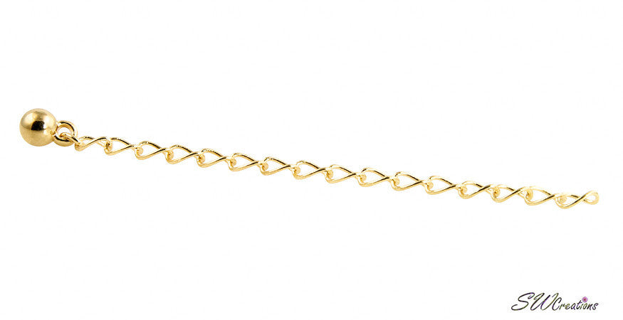 Elegant Gold Plated Necklace Extender - Adjustable Jewelry Chain for Layering & Custom Fit - Perfect for Necklaces, Pendants & Chokers
