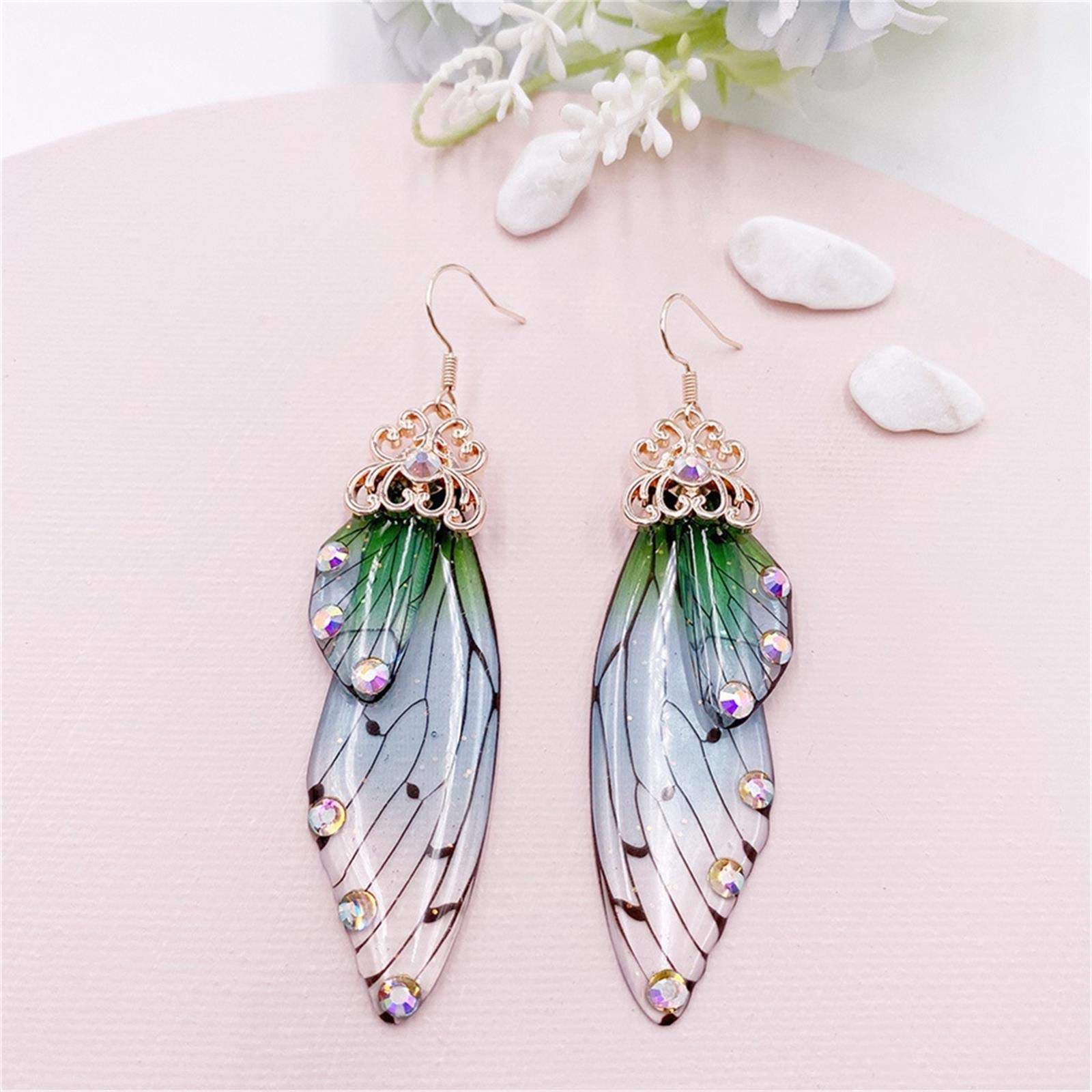 Colorful Butterfly Dangle Earrings for Women - Multicolor Simulated Wing Hook Earrings - Fashion Insect Drop Jewelry - Perfect for Summer, Weddings, Birthdays & Party Gifts