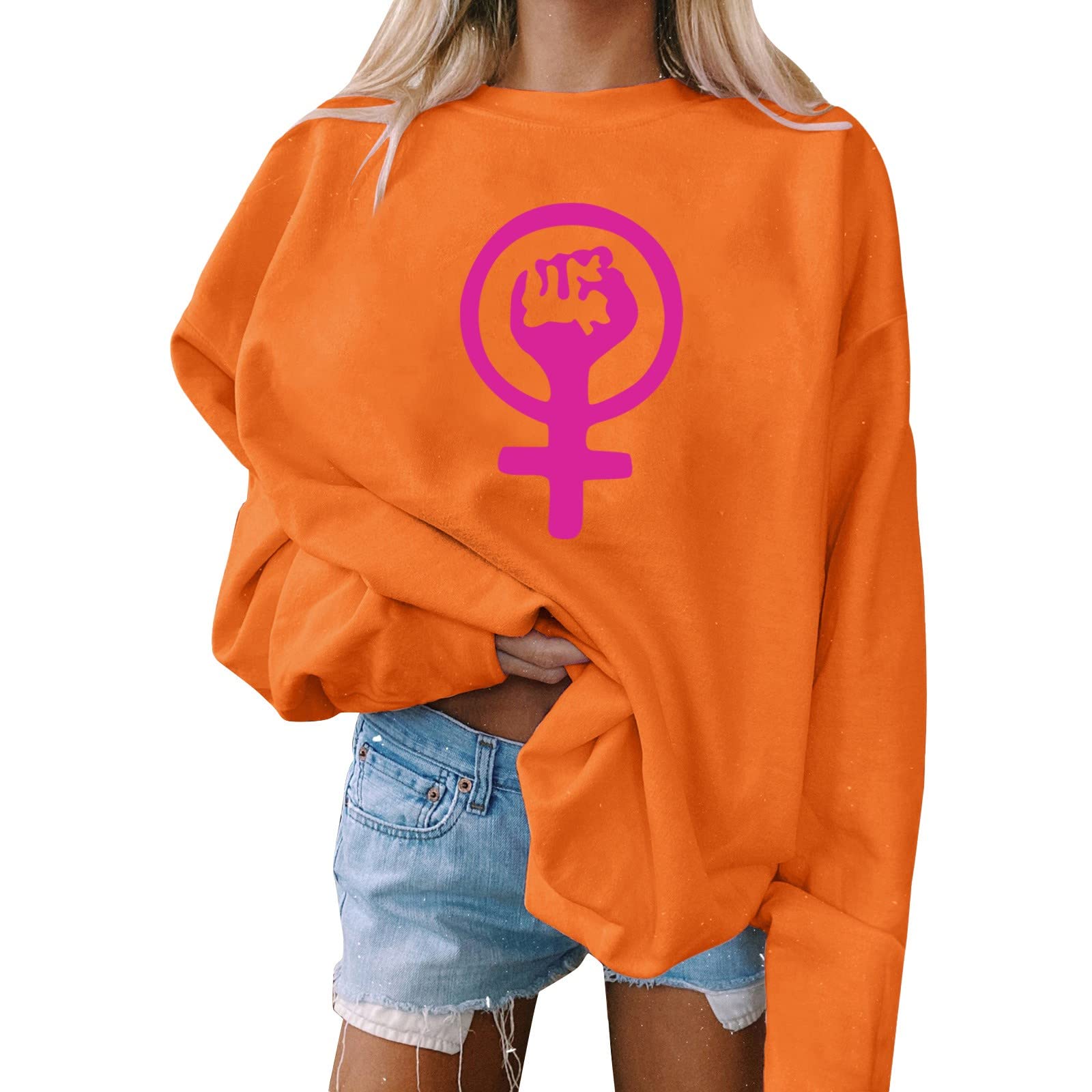 Women's Pro Choice T-Shirt - Feminist Abortion Rights Tee - Long Sleeve Casual Top - Plus Size Summer Shirt - Reproductive Rights Apparel for Protests & Political Activism