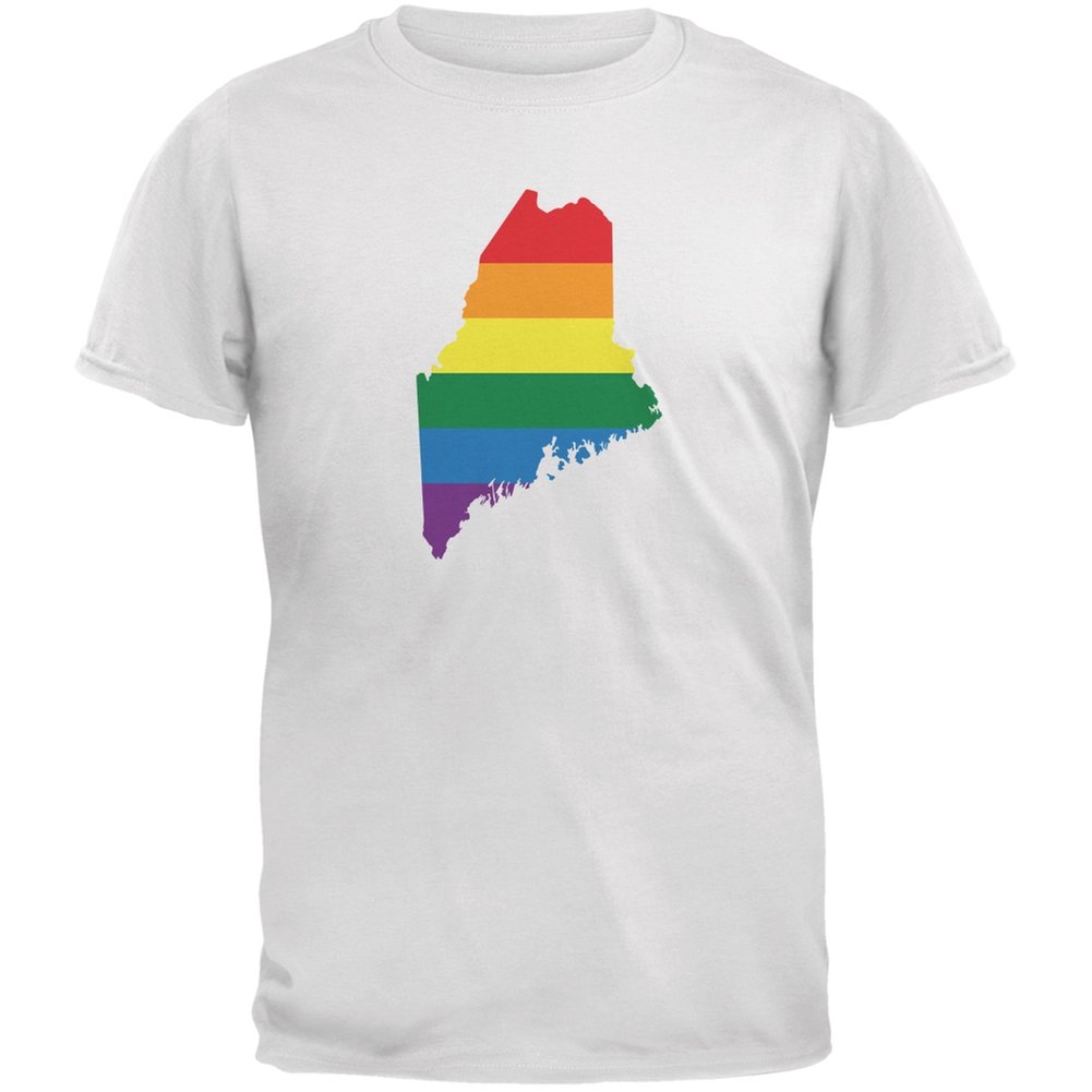LGBTQ+ Pride Rainbow White Youth T-Shirt - Youth X-Large | Maine Gay Pride Apparel for Teens & Kids | Pride Parades, School Events & Ally Support