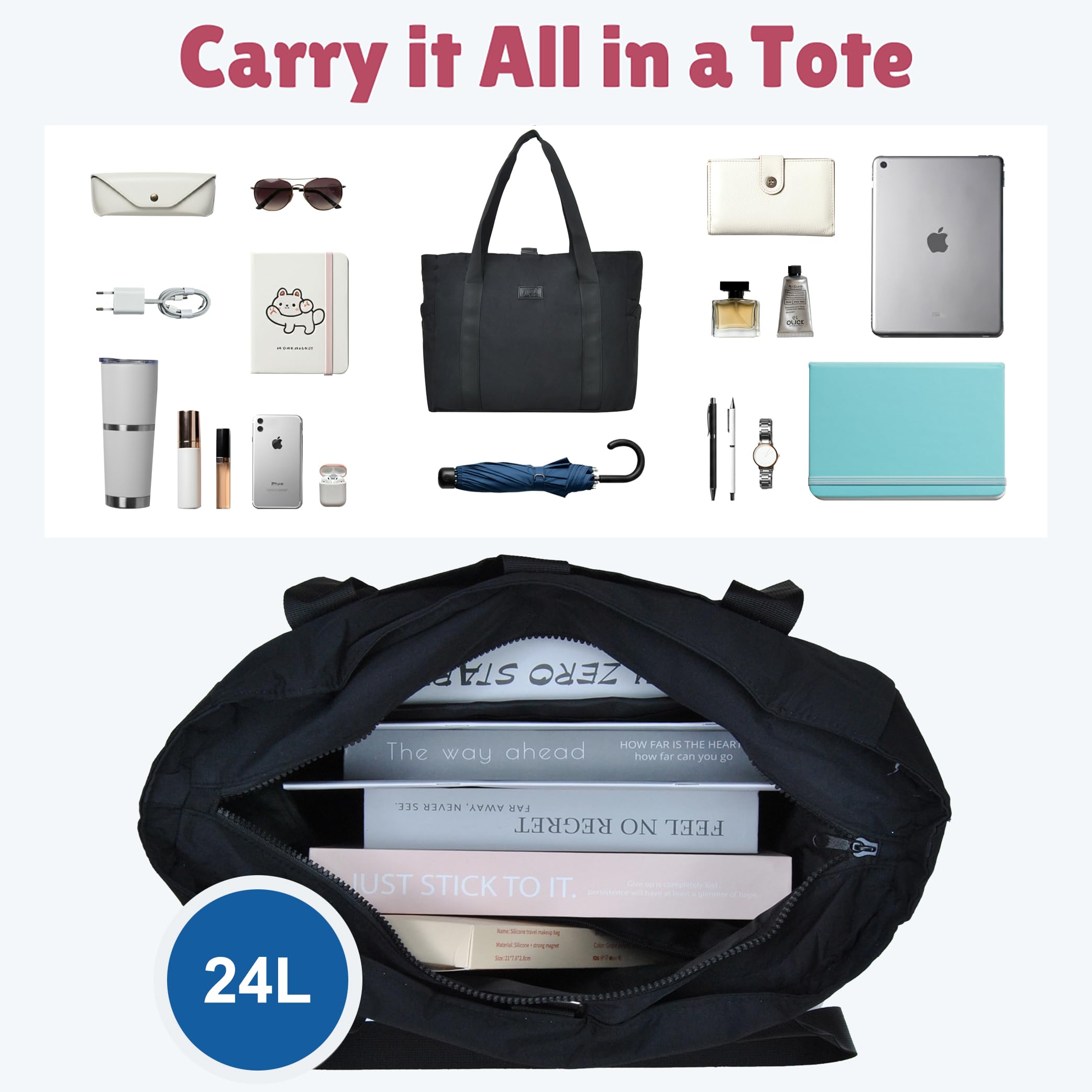Premium Yoga Tote Bag for Women - Gym, Work & Travel Laptop Shoulder Bag - Nurse Tote with Computer Compartment - Perfect for Fitness, Office & Daily Commute