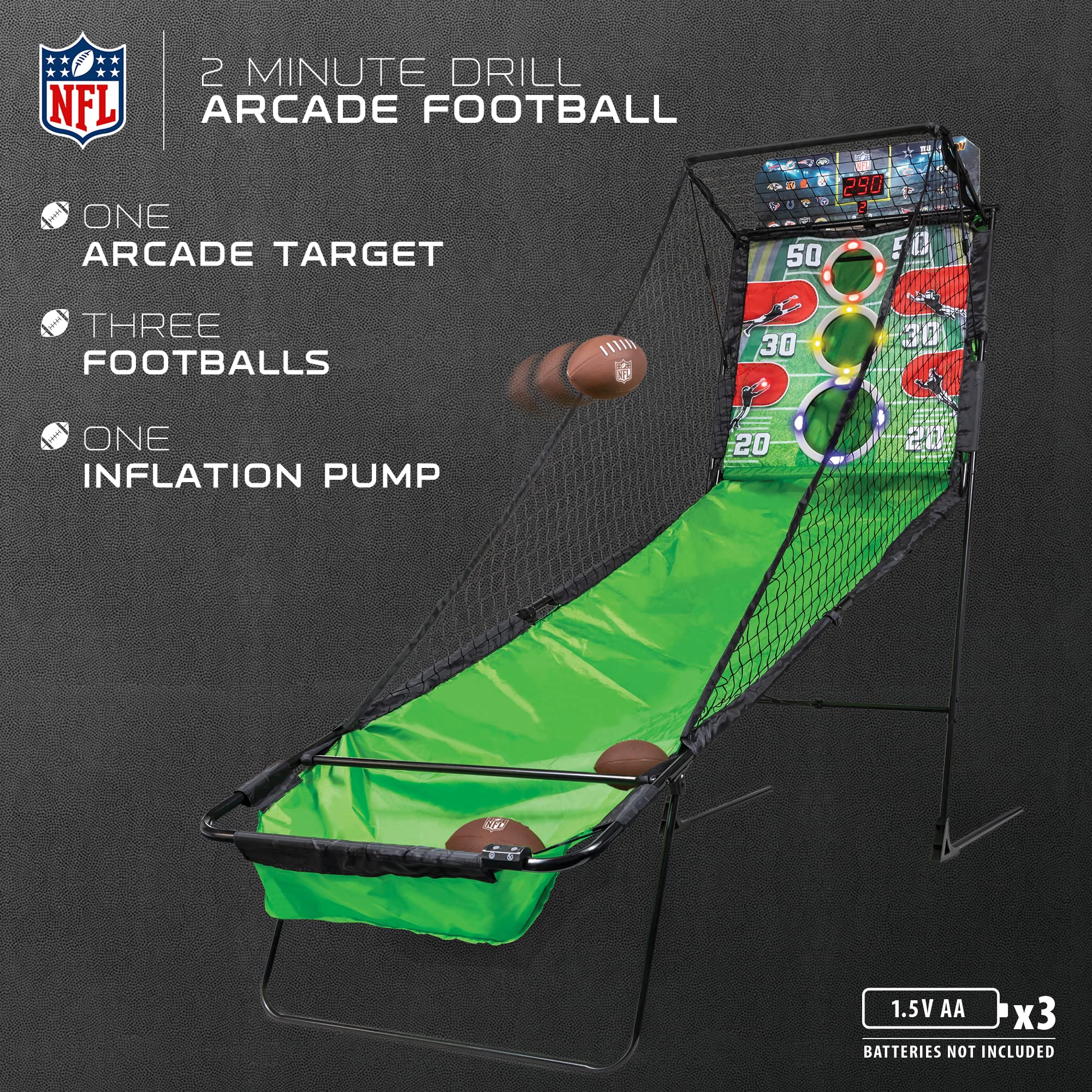EastPoint Sports NFL 2 Minute Drill Football Game - Foldable Indoor Arcade Football Game for Kids & Adults - Perfect for Game Rooms, Parties & Family Fun Nights