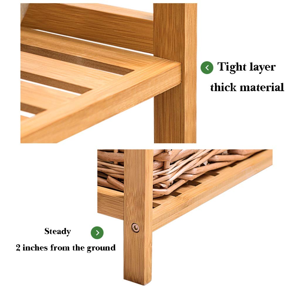 Adjustable 5-Tier Bathroom Storage Shelf with Towel Rack - 19.7