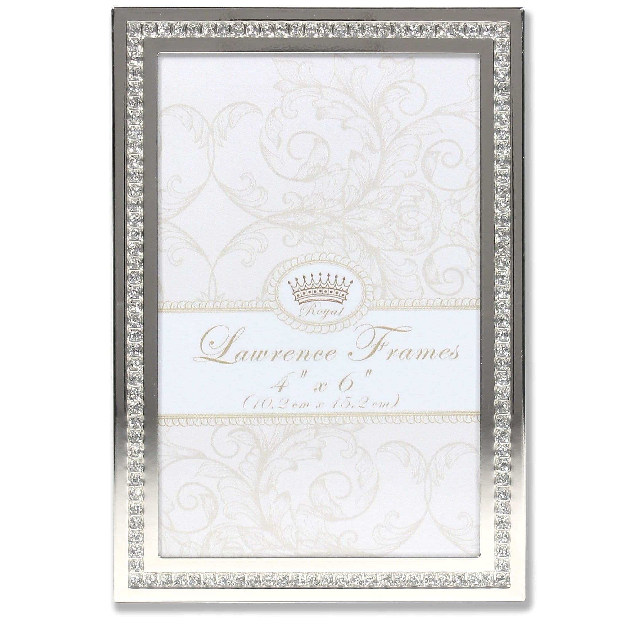 Lawrence Royal Designs 4x6 Dazzle Silver Glitter Picture Frame - Elegant Photo Display for Home Decor, Wedding, Anniversary & Gift Giving