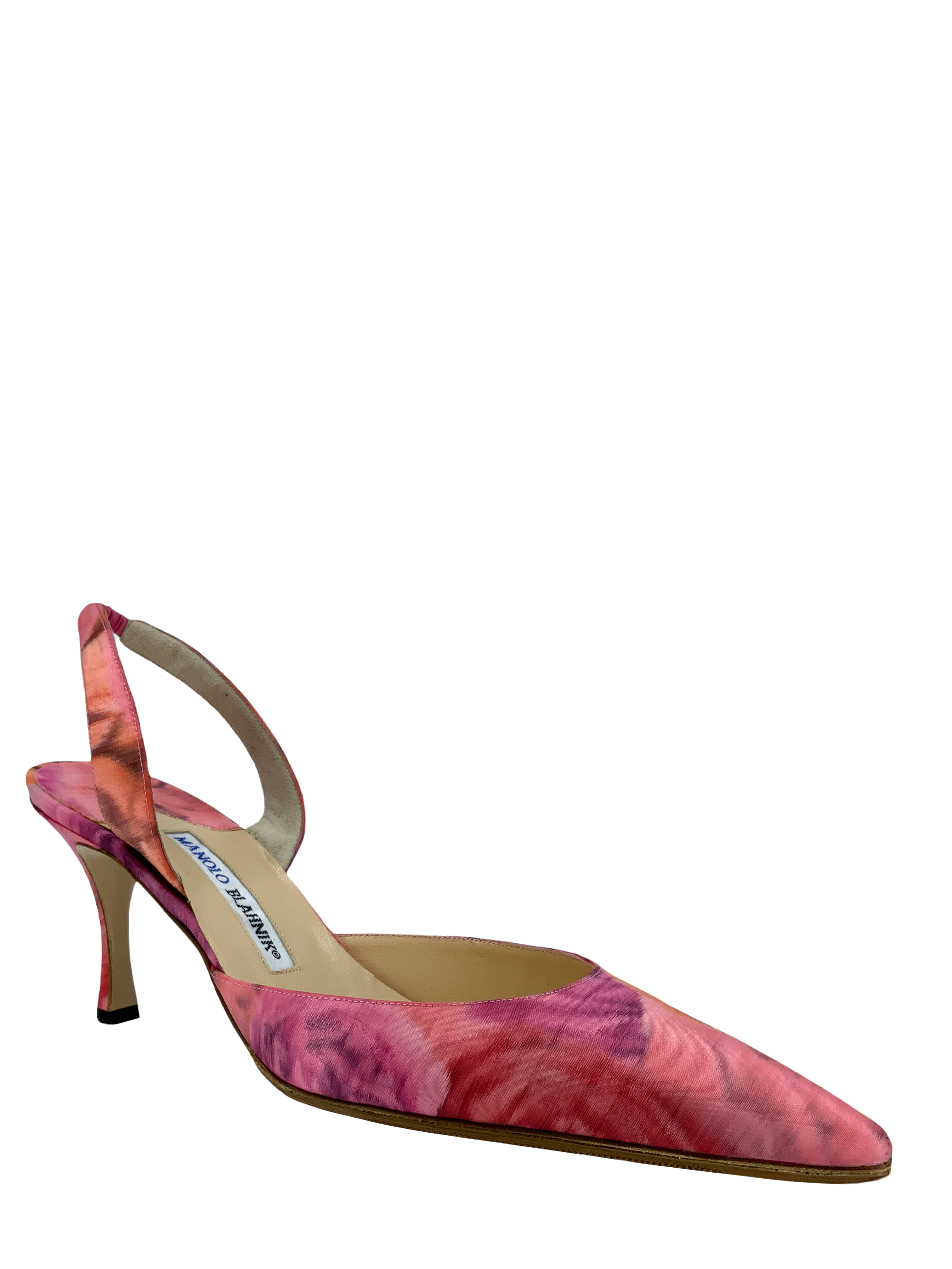 Manolo Blahnik Carolyne Satin Slingback Heels - Women's Size 10.5 Luxury Dress Pumps for Weddings, Parties & Special Occasions