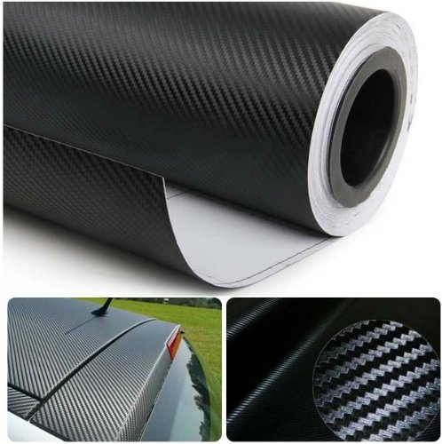 3D Black Carbon Fiber Vinyl Wrap Roll - 90