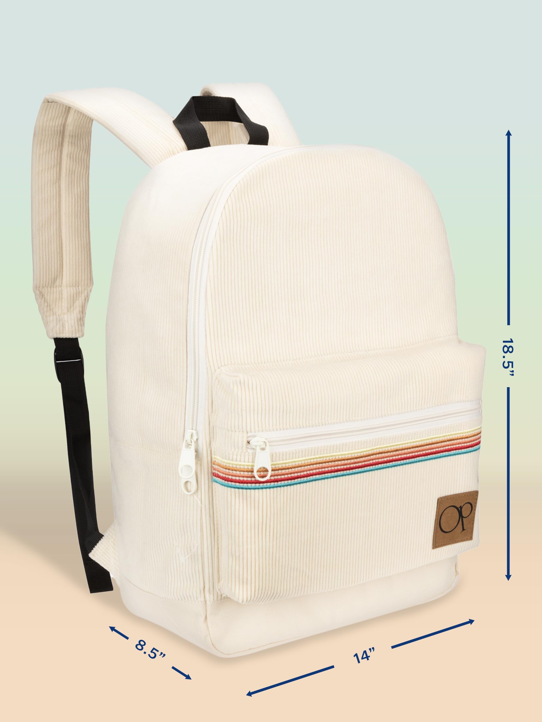 Ocean Pacific OG Corduroy Backpack - Durable Travel Backpack for Men & Women, Water-Resistant Daypack for Work, Gym, School & Outdoor Activities, Fits 15.6 Inch Laptop - Perfect for Commuting, Hiking & Beach Trips