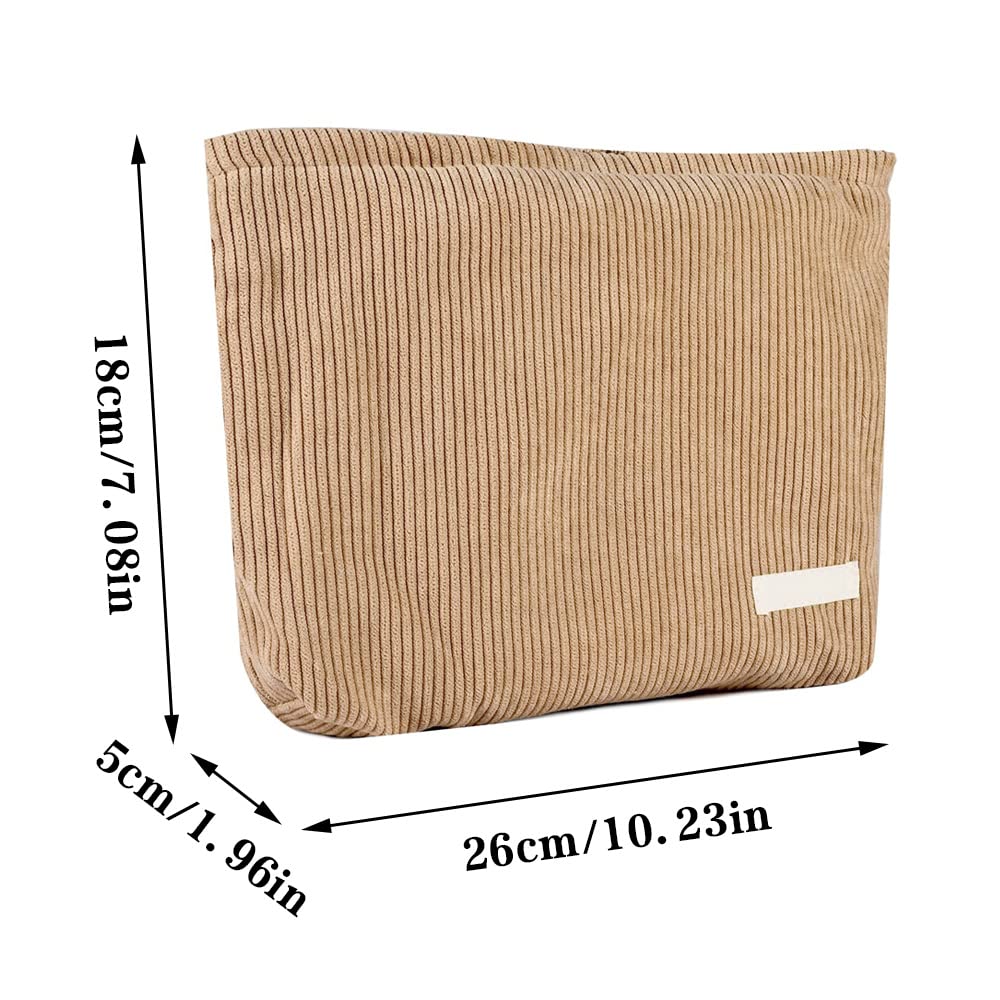 Waterproof Corduroy Toiletry Bag for Women | Travel Makeup Organizer Pouch | Mini Cosmetic Bag for Toiletries & Cosmetics | Perfect for Vacation, Gym, and Daily Use