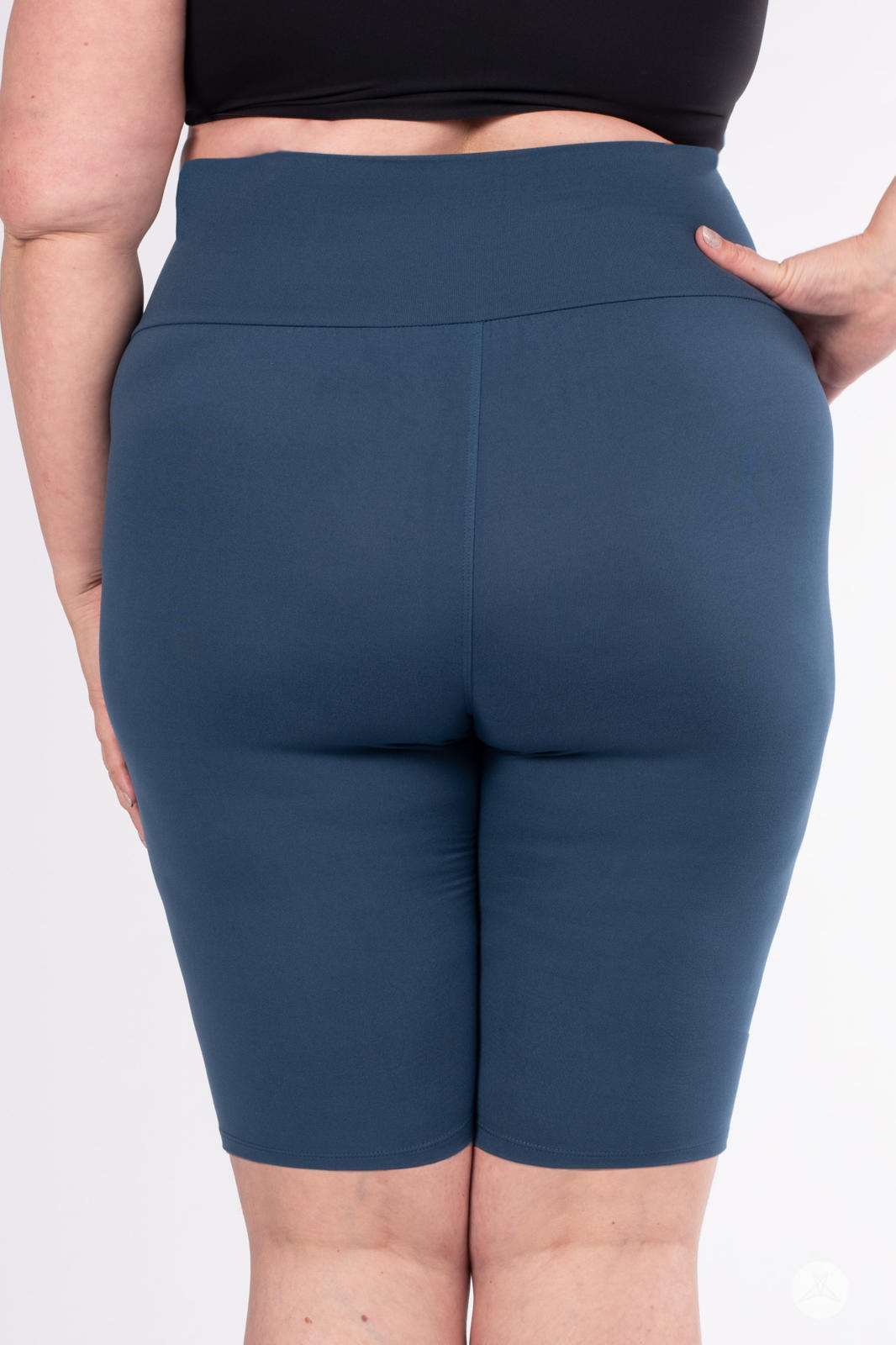 Seaport Blue High Waisted Biker Shorts for Women - Yoga, Workout & Running - Comfortable & Stretchy Cycling Shorts for Fitness & Lounge Wear