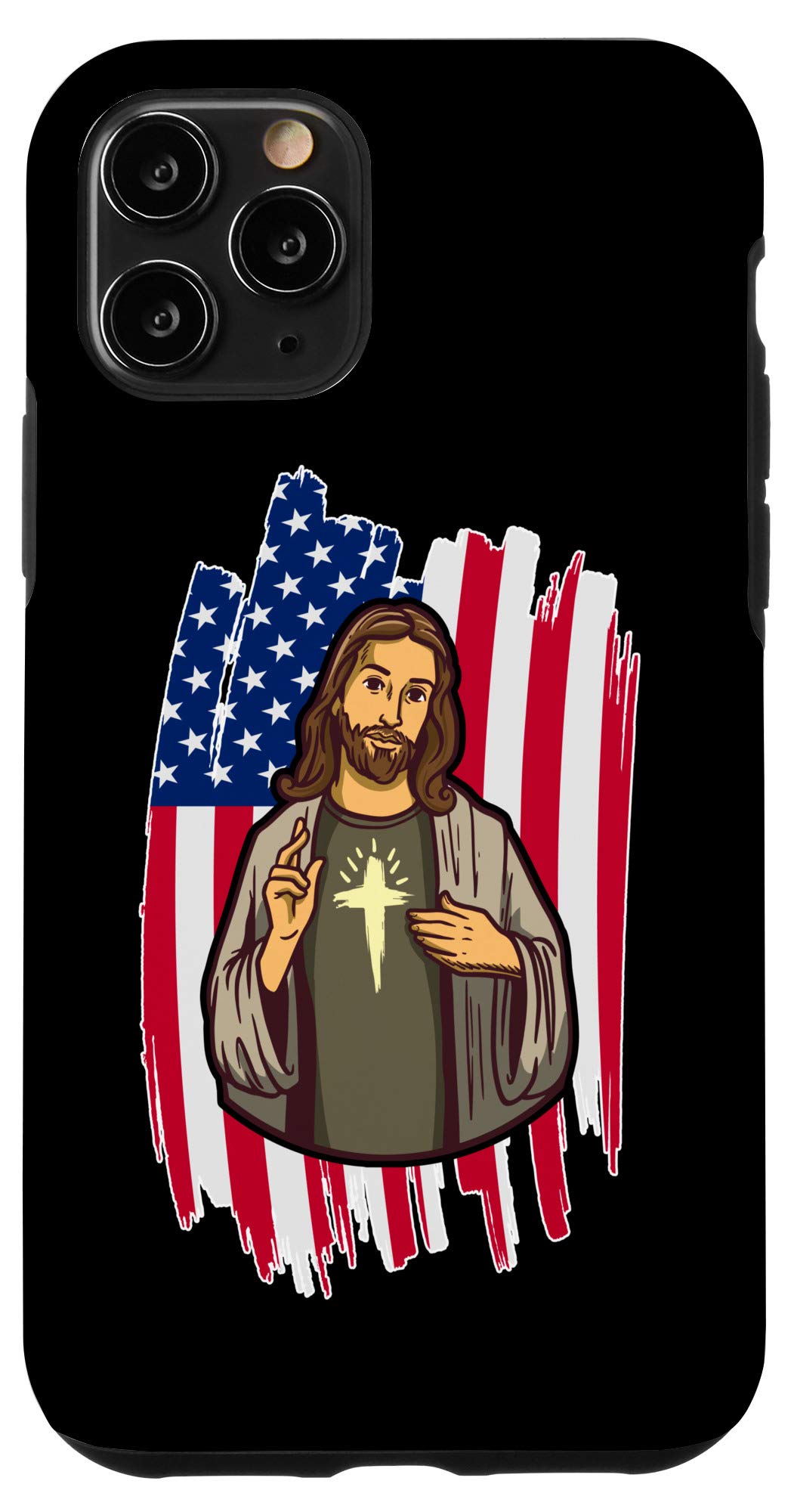 iPhone 11 Pro Case - Patriotic USA Flag Design with Christian Cross | Perfect 4th of July Gift & Jesus Inspired Protection | Durable Phone Cover for Daily Use, Travel & Special Occasions
