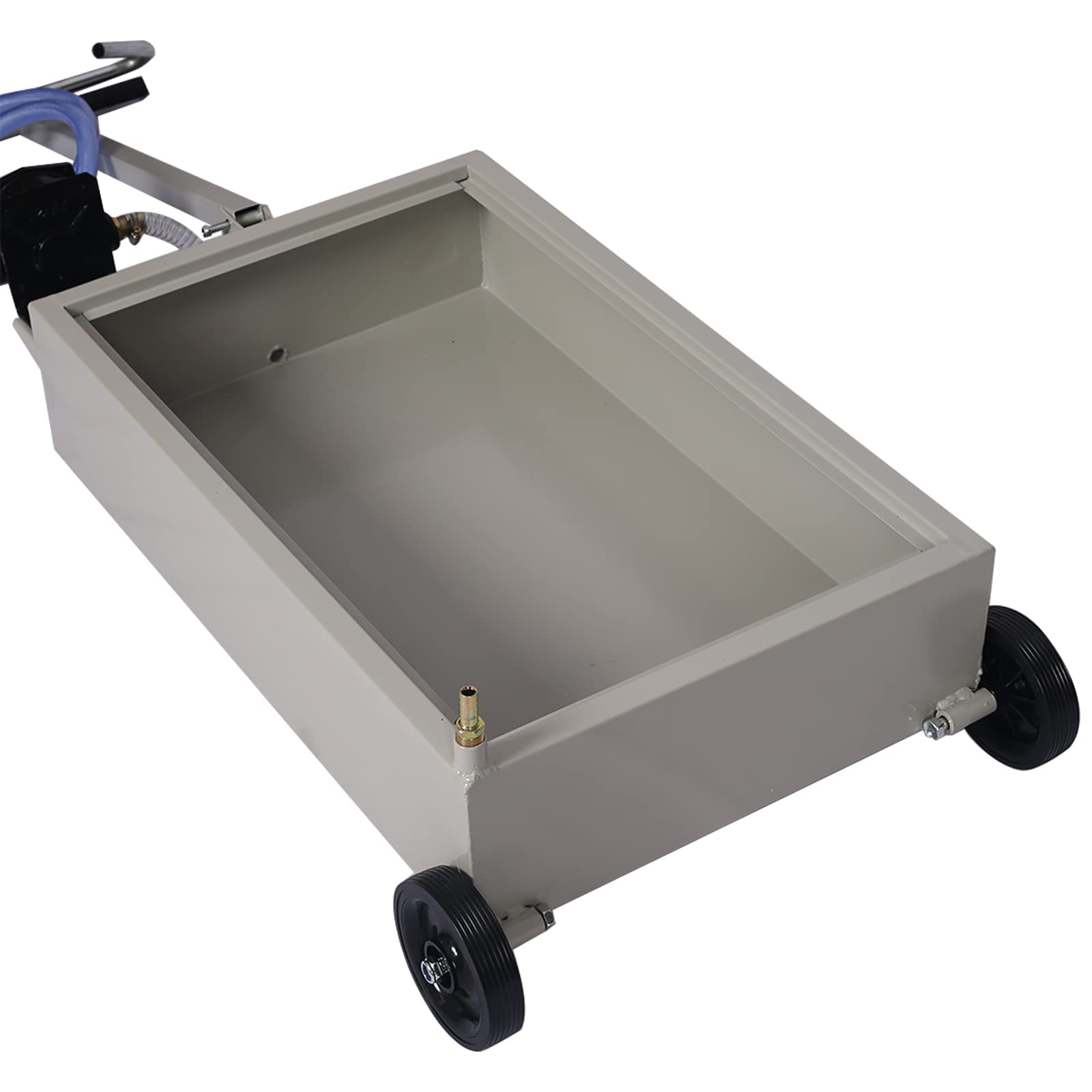 Henf 20 Gallon Oil Drain Pan with Hand Pump - Low Profile Portable Oil Drainer for Trucks, Includes T-Handle, Wheels & 7 ft Hose - Perfect for DIY Auto Maintenance, Garage Oil Changes & Fleet Servicing