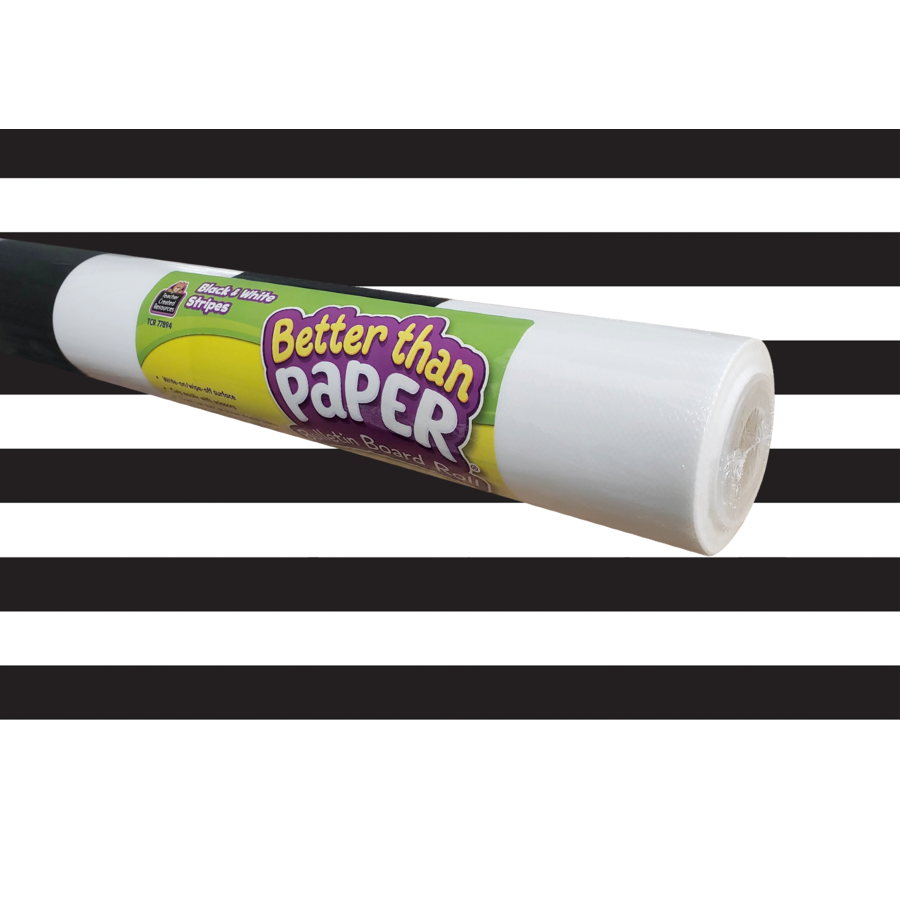 Black & White Striped Bulletin Board Roll - Durable Classroom Decor for Walls & Bulletin Boards - Perfect for School, Office & Home Decor