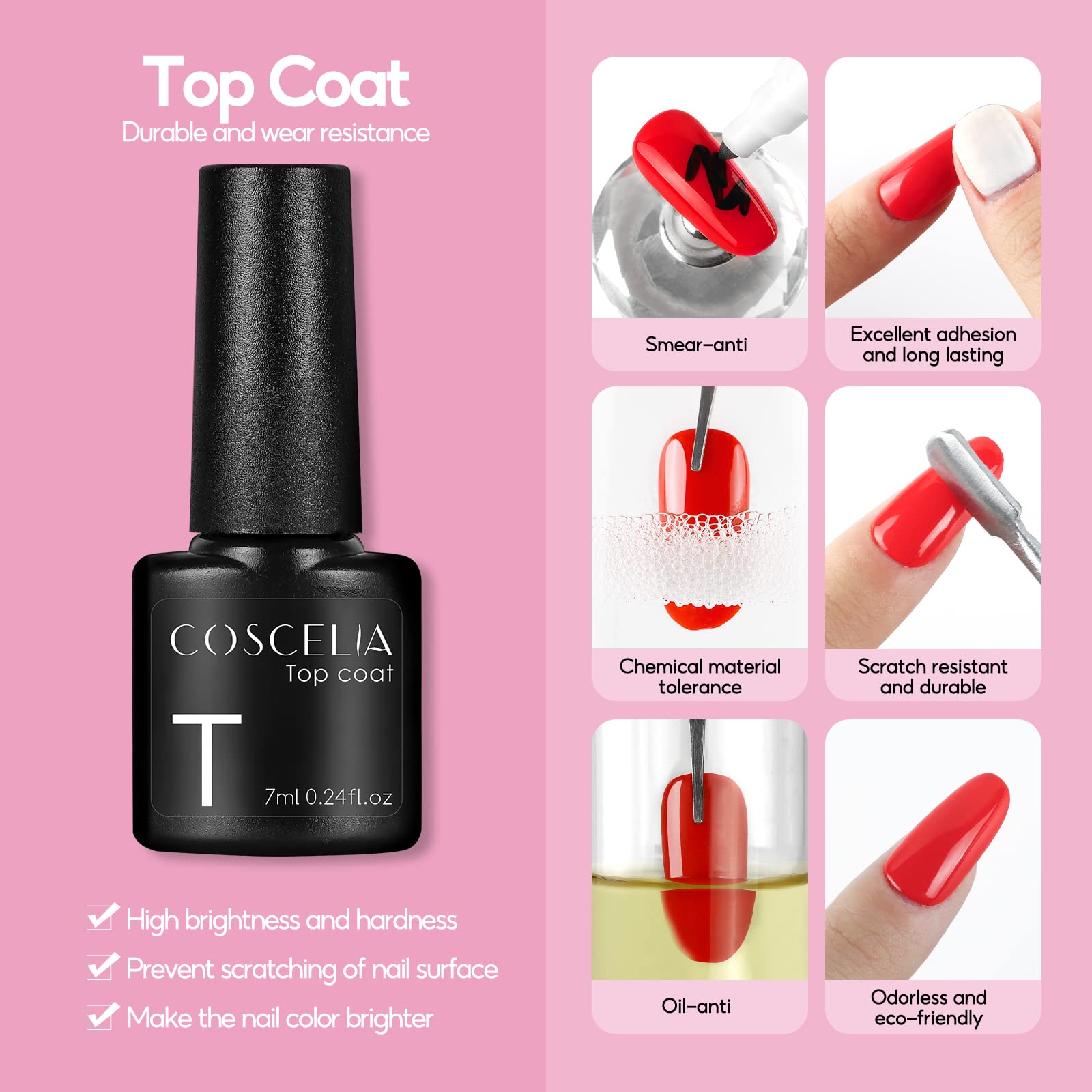 COSCELIA 36W UV LED Nail Gel Lamp with Base Coat & Top Coat - Professional Semi-Permanent Nail Dryer for Salon & Home Manicure, Perfect for Gel Polish Curing & Nail Art Design