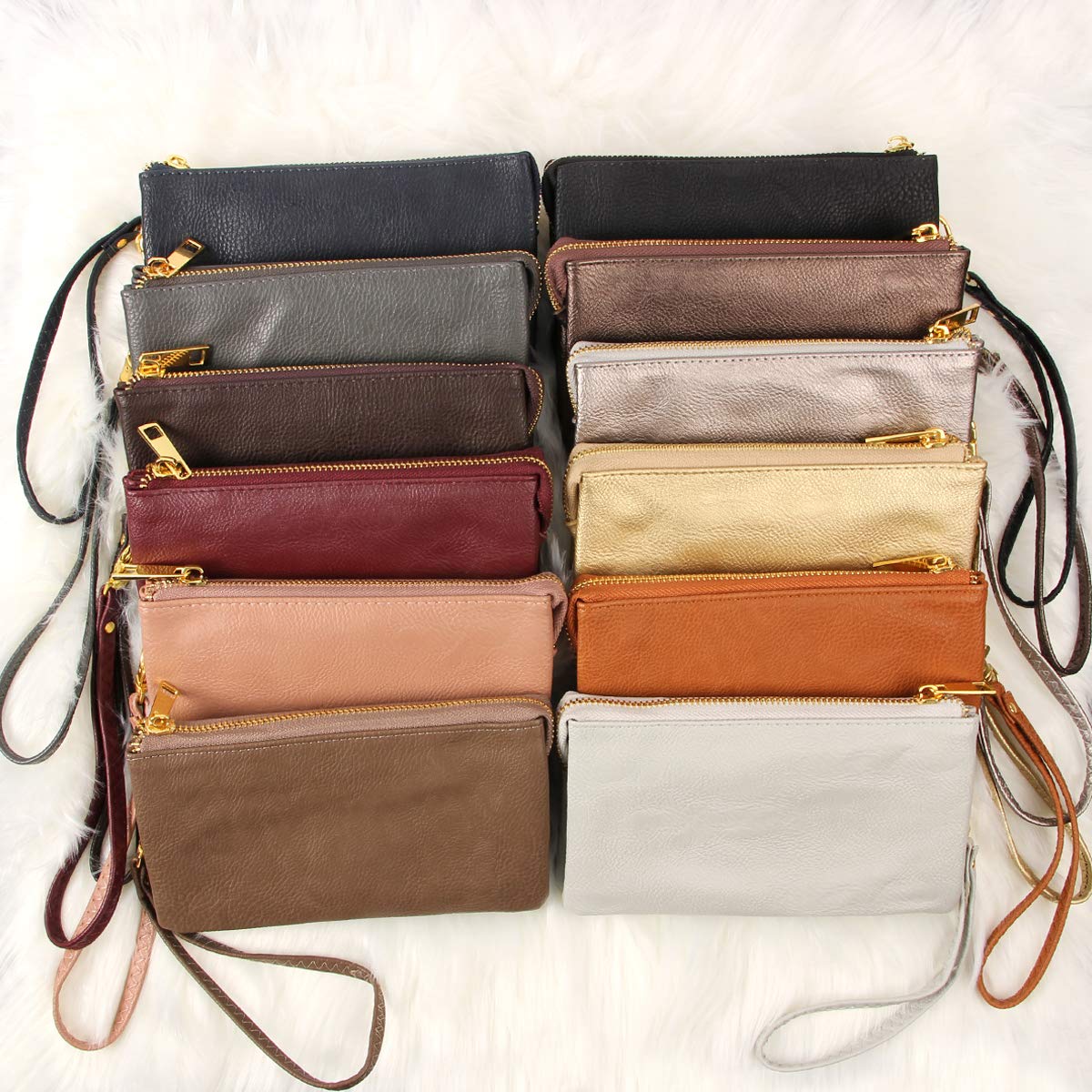 RIAH FASHION Convertible Faux Leather Wallet Purse Clutch - Mini Handbag with Detachable Chain Crossbody Strap & Phone Holder | Perfect for Parties, Travel & Everyday Use