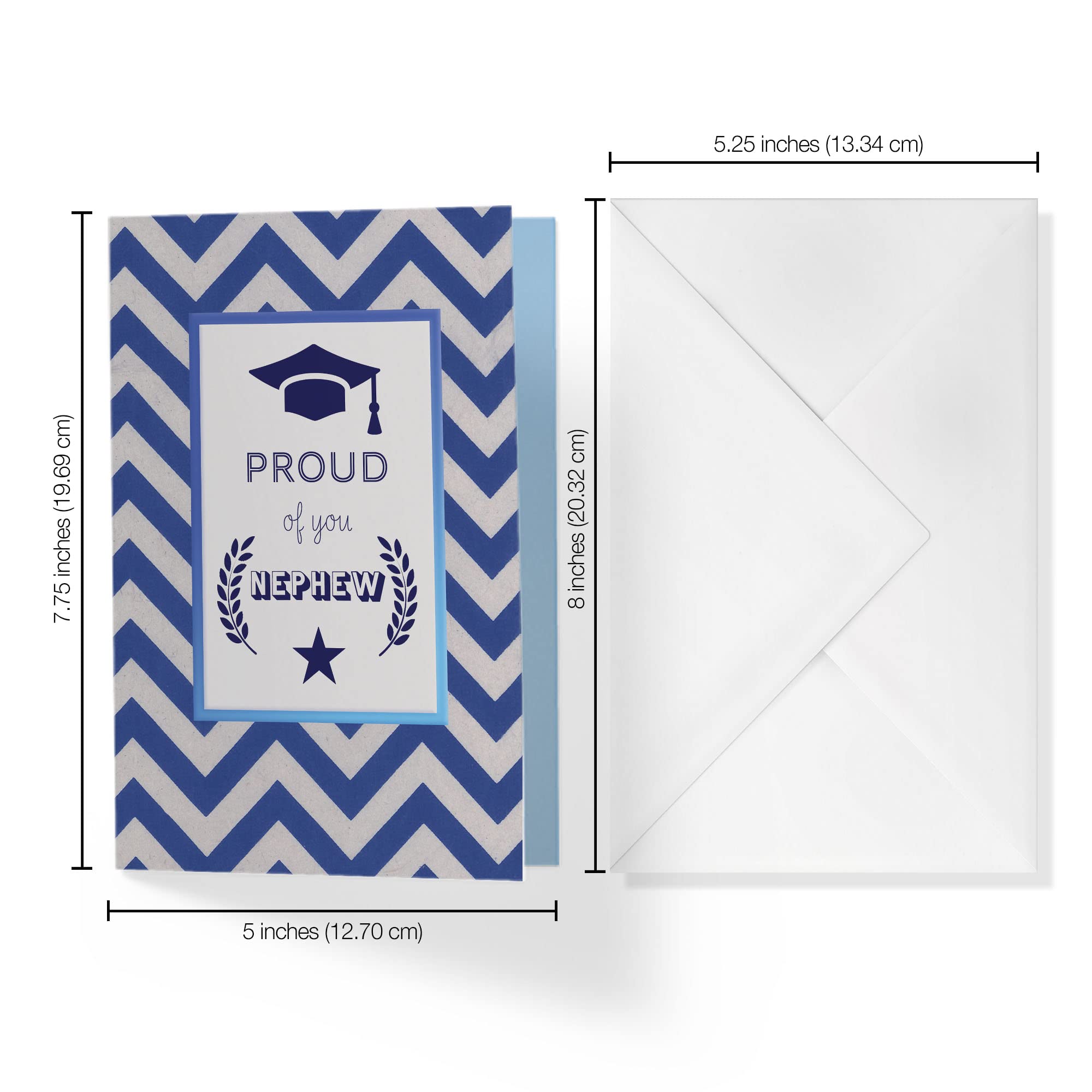 Graduation Card for Nephew - High School, College, 8th Grade Graduation Greeting Card (5x7.5 Inches with Envelope) - Perfect for Commencement Ceremonies, Graduation Parties & Congratulations Gifts