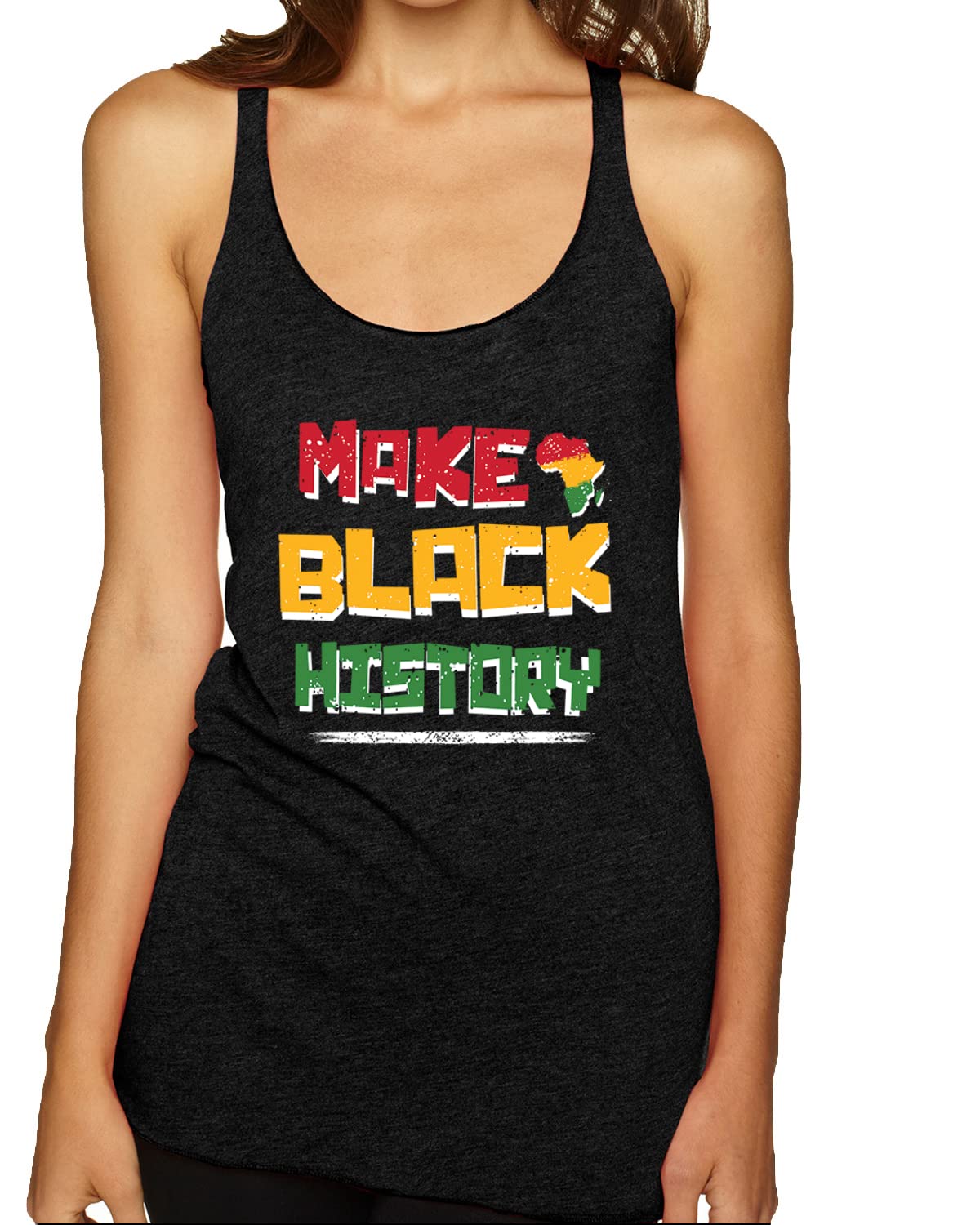 Black History Black Pride Tri-Blend Racerback Tank Top for Women - Comfortable & Stylish Black Culture Apparel for Casual Wear, Gym & Everyday Outfits