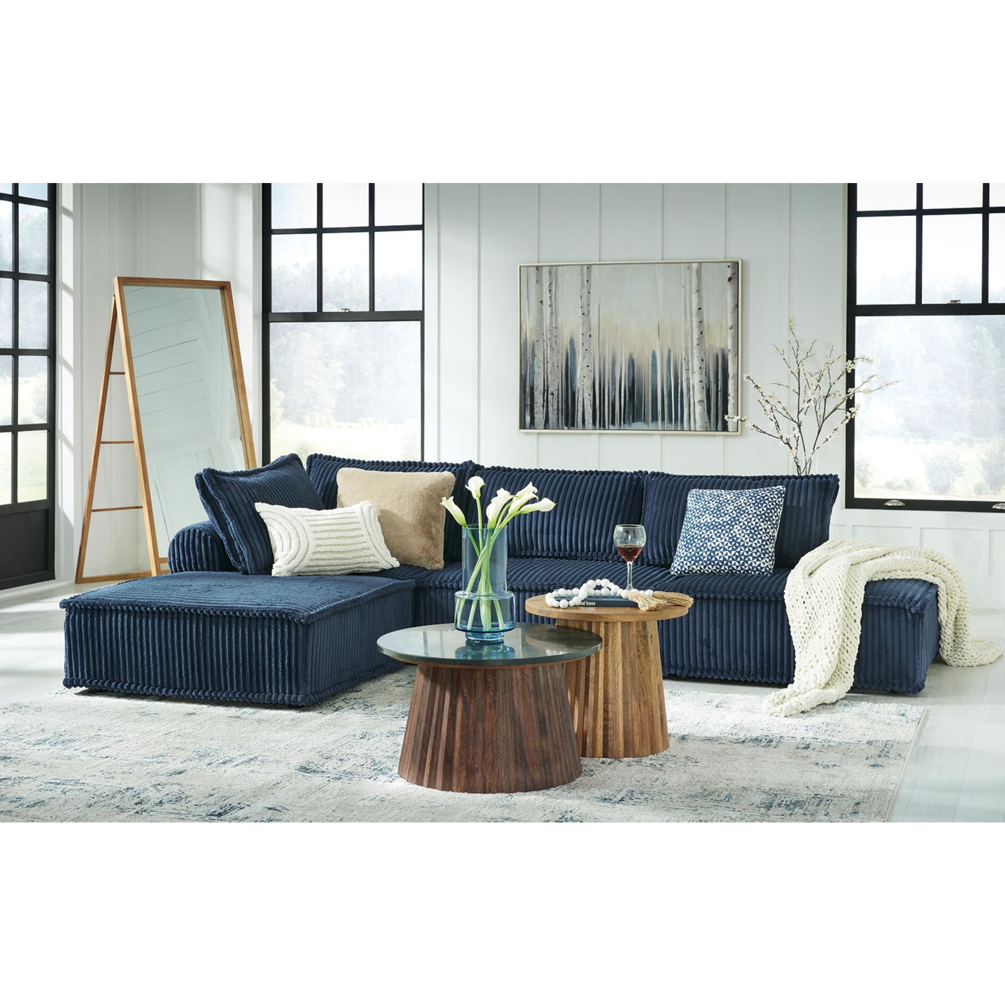 4-Piece Modular Sectional Sofa Set - Modern L-Shaped Couch with Ottoman for Living Room, Family Room & Home Theater - Comfortable & Stylish Furniture for Relaxing & Entertaining