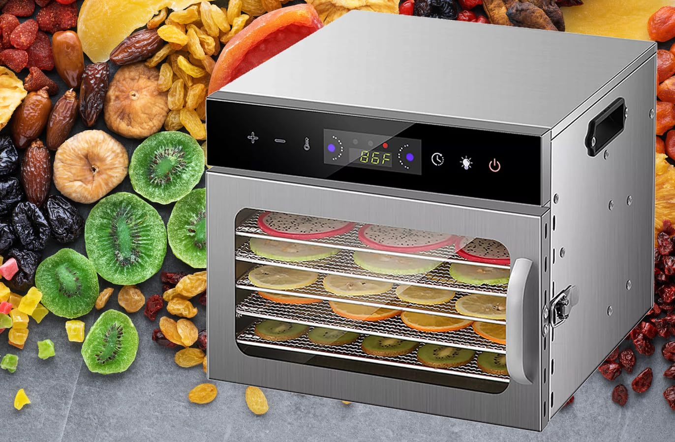Best Stainless Steel Food Dehydrator Machine for Fruits, Mushrooms, Meat Jerky & Herbs – Healthy Snacks & Long-Term Food Preservation