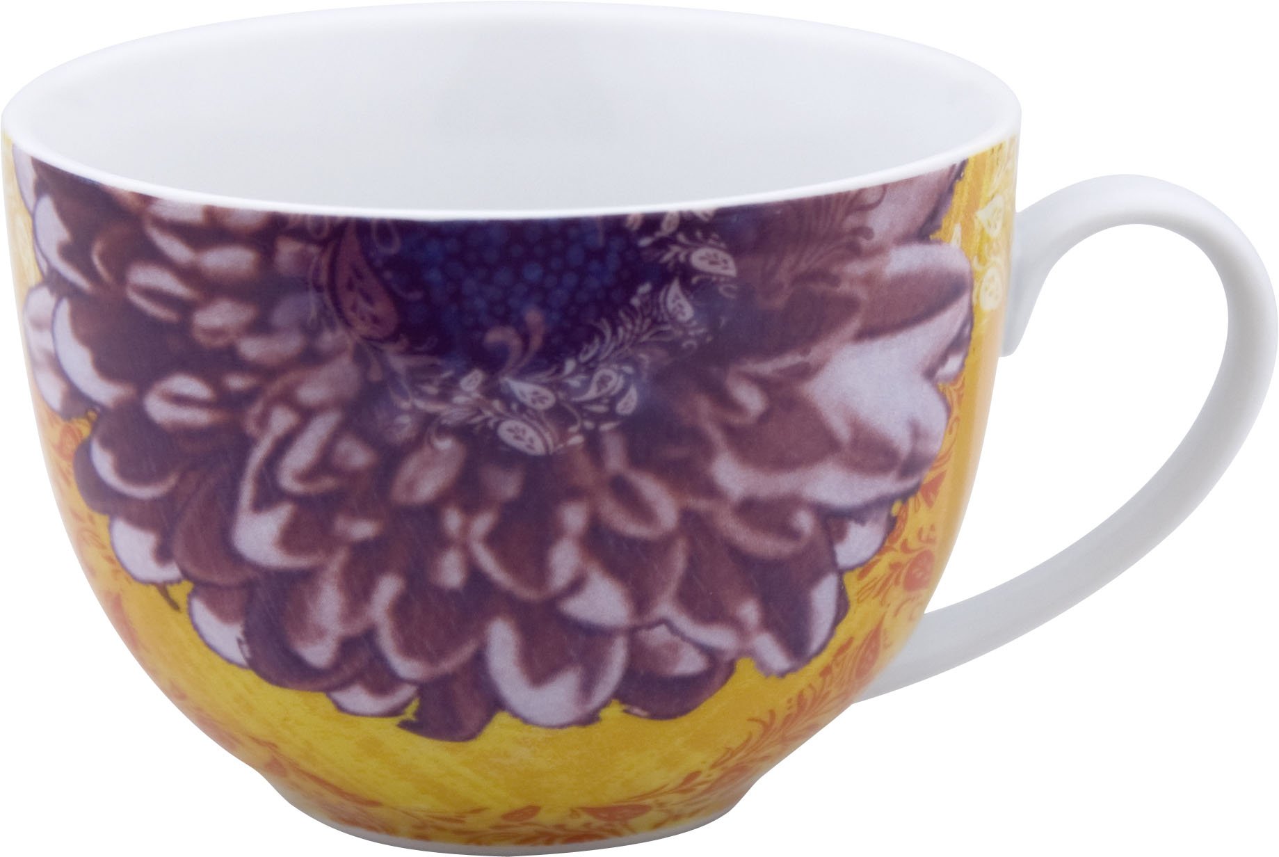 Petal Power Jumbo Cups - Set of 2 Large Flower Design Coffee Mugs for Home, Office & Outdoor Use | Assorted Floral Patterns | Durable Ceramic Drinkware