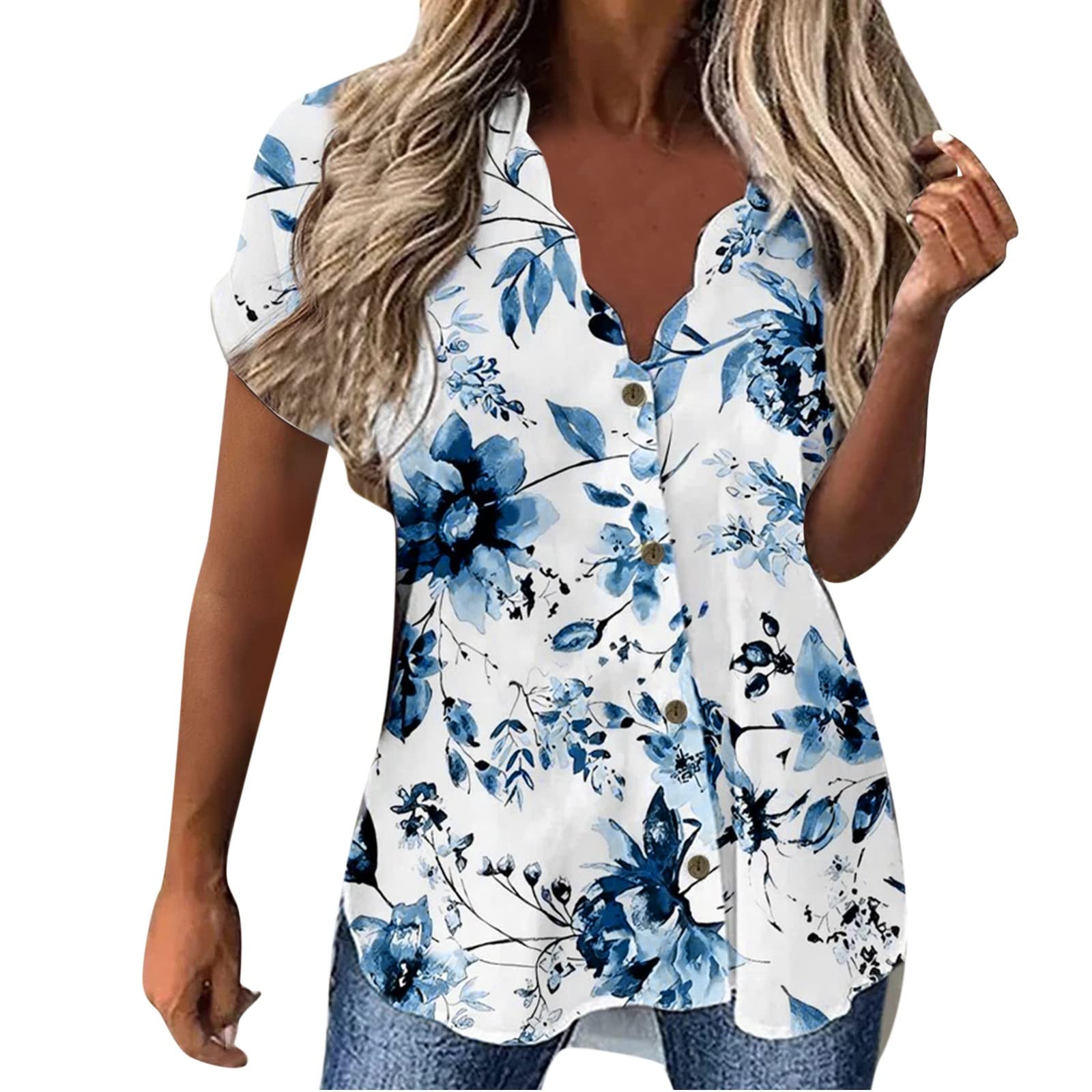 Women's Summer Tops - Sexy V-Neck Short Sleeve Dolman Blouse with Twist Front Design for Casual & Dressy Occasions | Perfect for Office, Date Night & Weekend Outings
