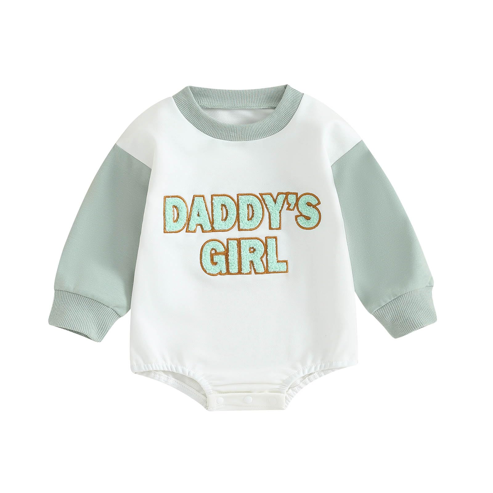 Newborn Baby Girl Clothes - Daddy's Girl Embroidered Sweatshirt Romper | Long Sleeve Cute Onesie for Infant Girls | Perfect for Family Photos, Birthday Gifts & Daily Wear