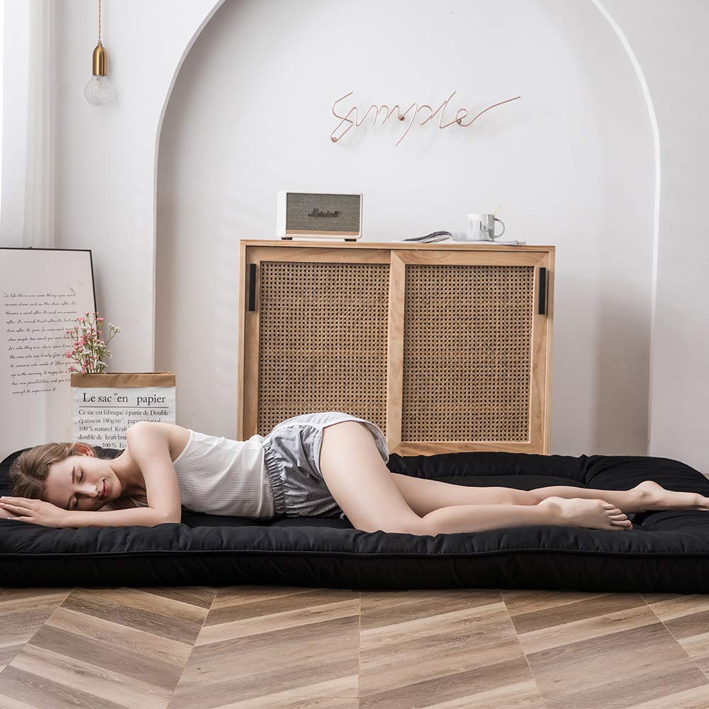 MAXYOYO Japanese Floor Futon Mattress - Portable Foldable Tatami Mattress for Guest Bed, Camping & Small Space Living | Comfortable Floor Sleeping Solution