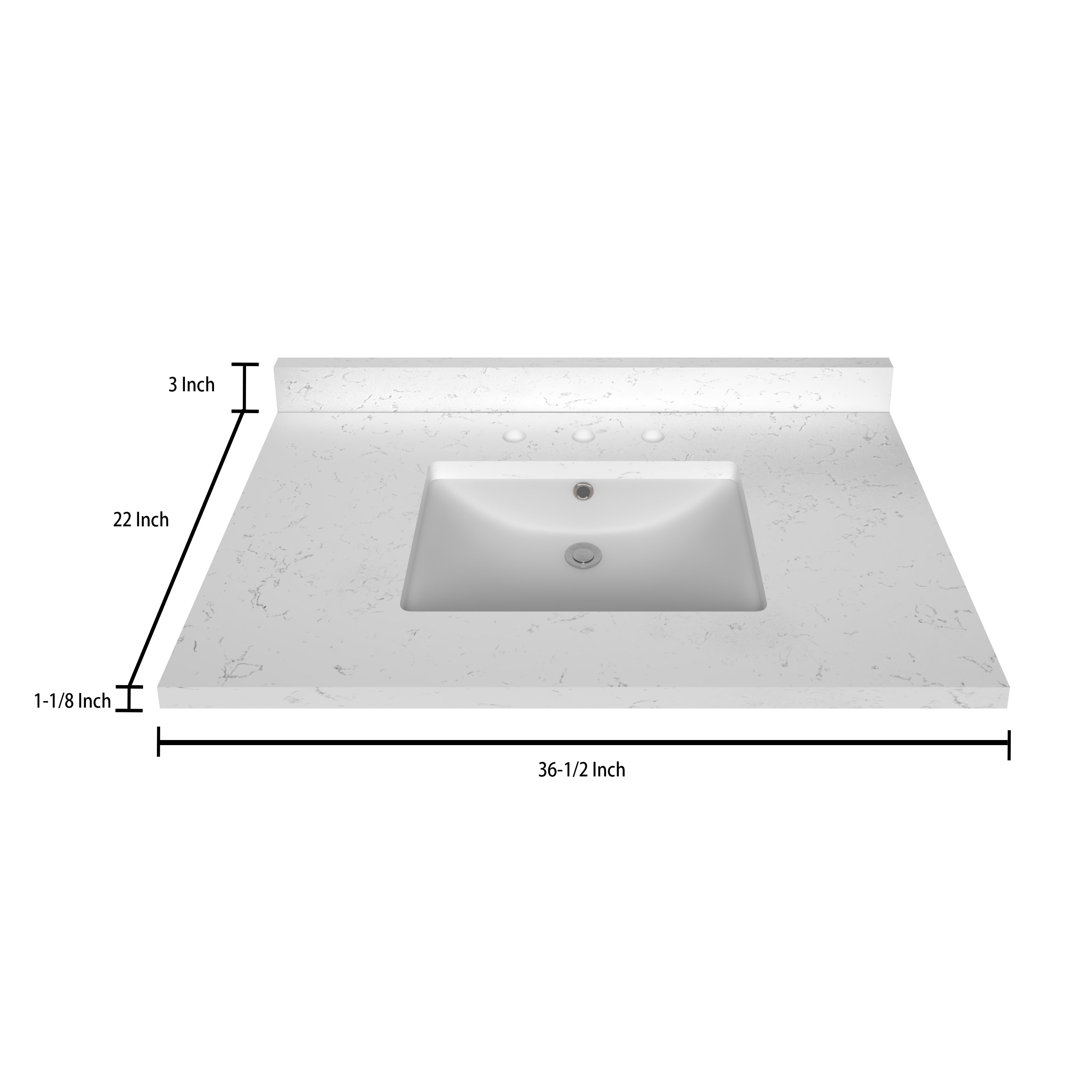 Premium Carrara White Quartz Countertop 36.5