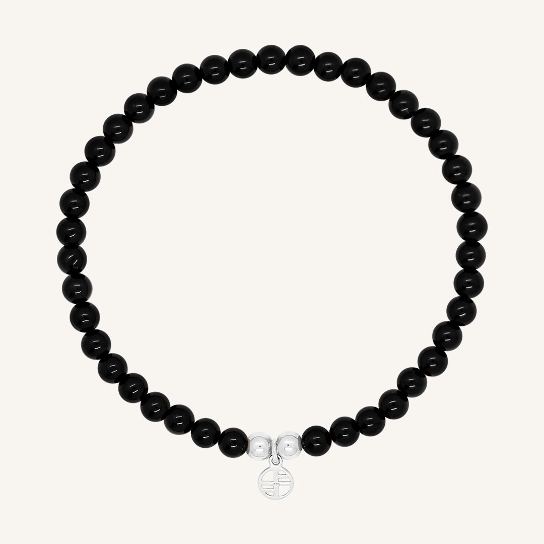 Black Agate Lumiere Bracelet for Women - Natural Stone of Strength & Protection - Elegant Healing Crystal Jewelry for Meditation, Yoga & Spiritual Balance