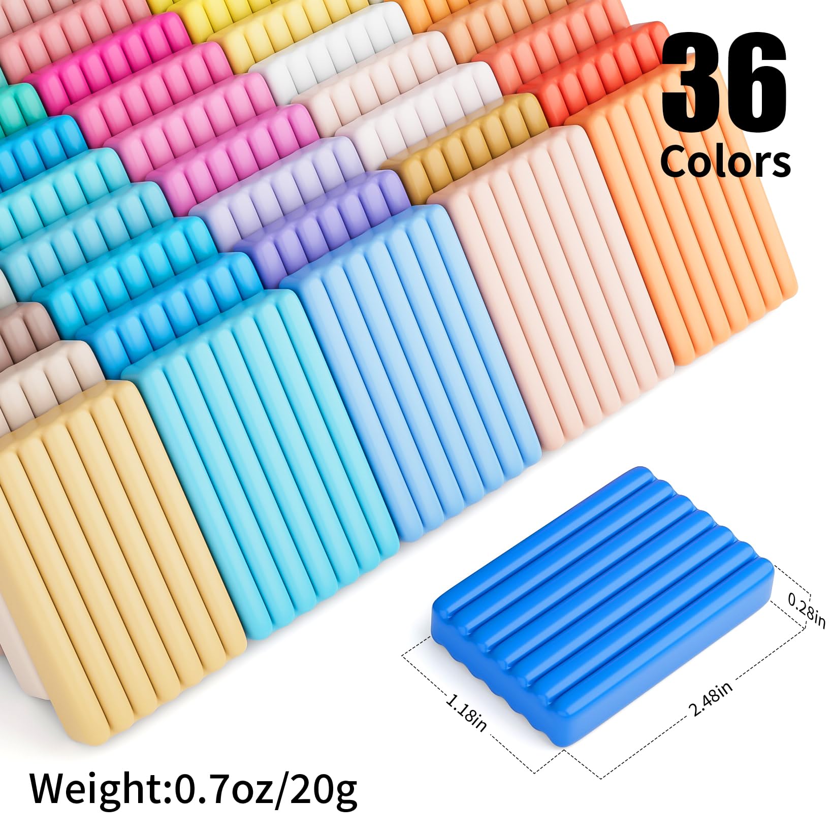 36 Colors Aestd-ST Polymer Clay Kit - Non-Sticky Oven Bake Modeling Clay with Sculpting Tools for Kids & Artists | Perfect for DIY Crafts, Holiday Gifts (Halloween/Christmas), and Art Projects