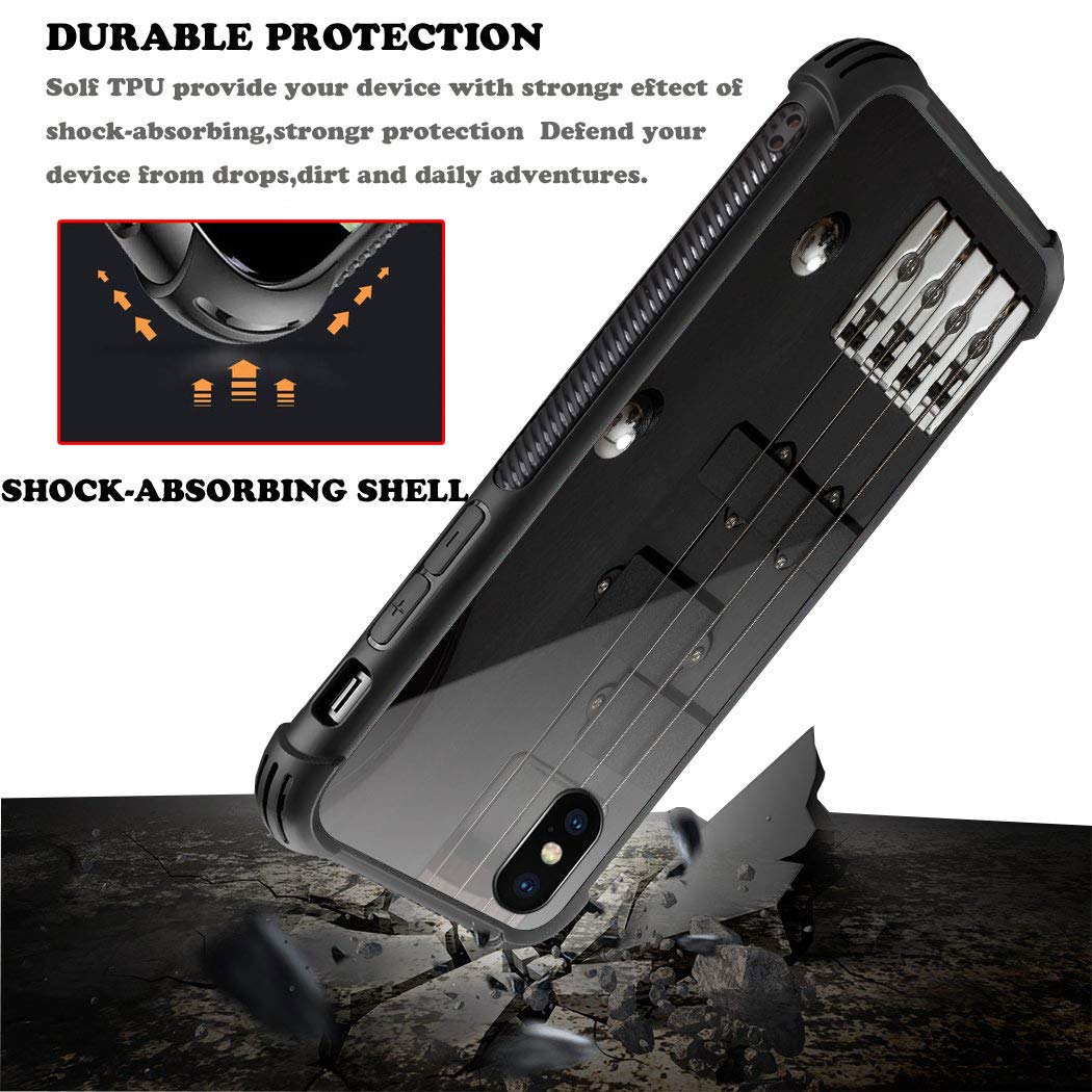 CARLOCA iPhone X/XS Case - Shockproof Anti-Scratch Hard Back Cover with Guitar Bass Strings Graphic Design | Perfect for Musicians & Music Lovers, Daily Protection & Style Enhancement