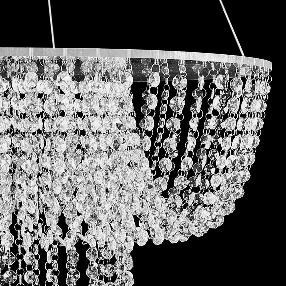LOYALHEARTDY 23.6 Inch Acrylic Hanging Cake Stand - Clear Beaded Wedding Dessert Display for Party, Birthday, Anniversary Decorations | Perfect for Wedding Cakes, Cupcakes, Donuts & Dessert Table Centerpieces