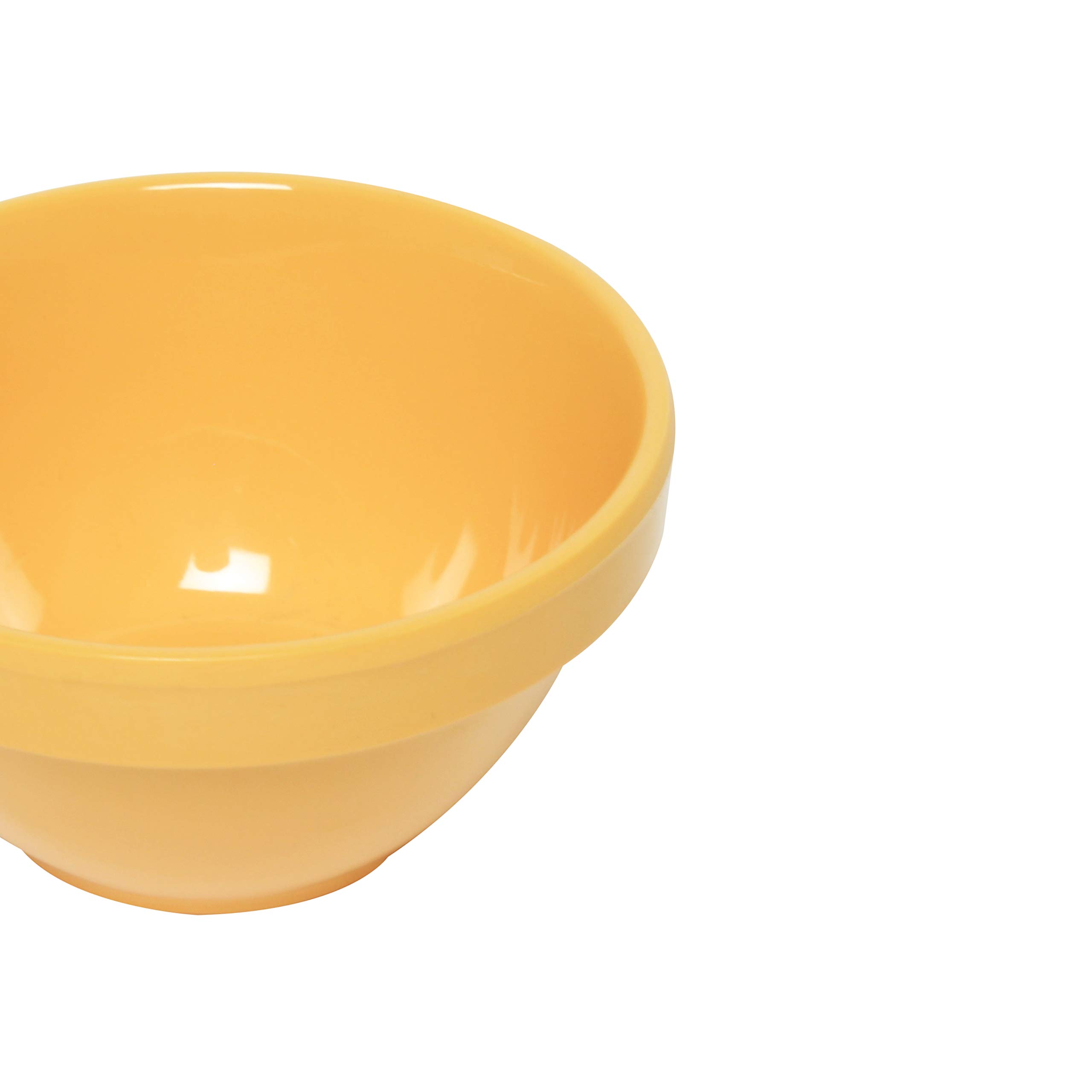 Bright Yellow Melamine Bouillon Cups - 4.25 Inch 8 oz Soup Bowls, Set of 12 - Durable & Lightweight Dishware for Restaurants, Picnics, and Outdoor Dining
