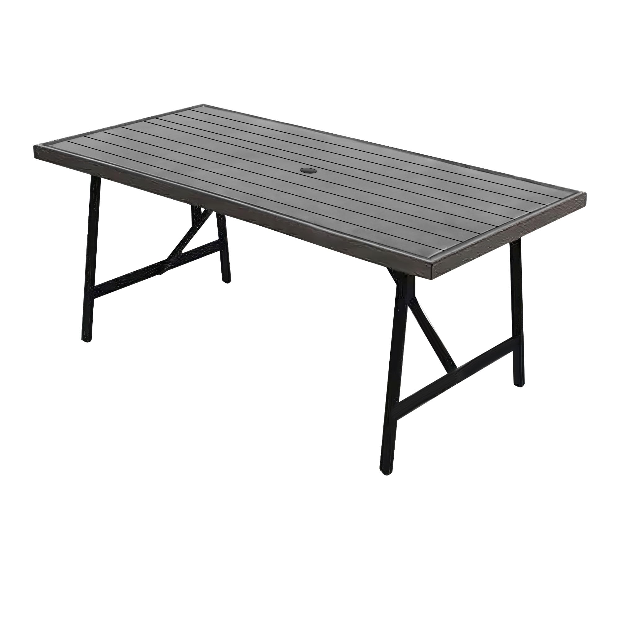 40 x 70 Inch Outdoor Dining Table - 2-Tone Aluminum Patio Table with Rust-Proof Frame (Black/Coffee) - Perfect for Backyard BBQs, Poolside Gatherings & Garden Parties