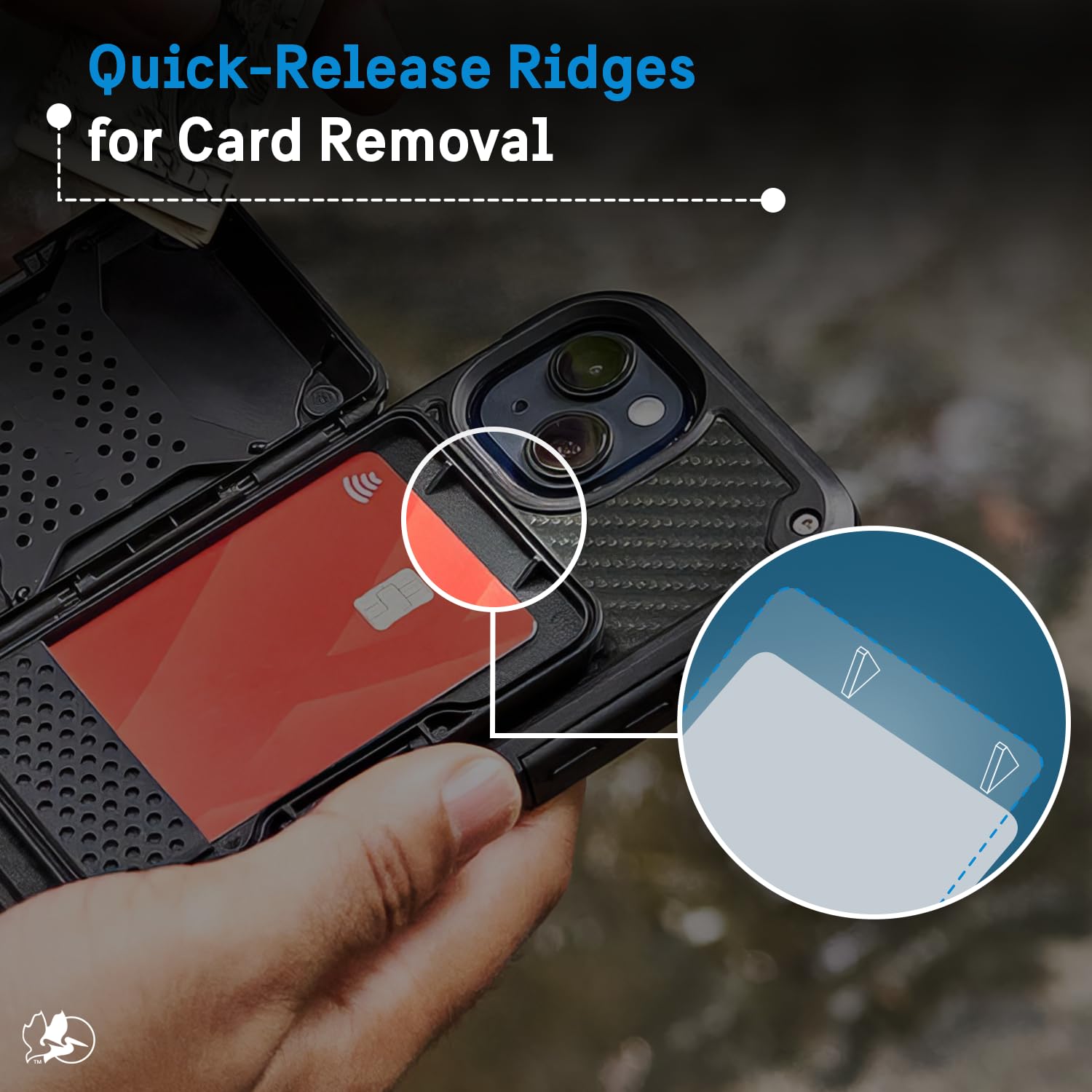 Pelican iPhone MagSafe Wallet with RFID Blocking - Military Grade Magnetic Phone Wallet for iPhone 15/14/13/12 Pro Max - Detachable Card Holder for Cash & Credit Cards (Black) | Perfect for Travel, Gym & Everyday Use