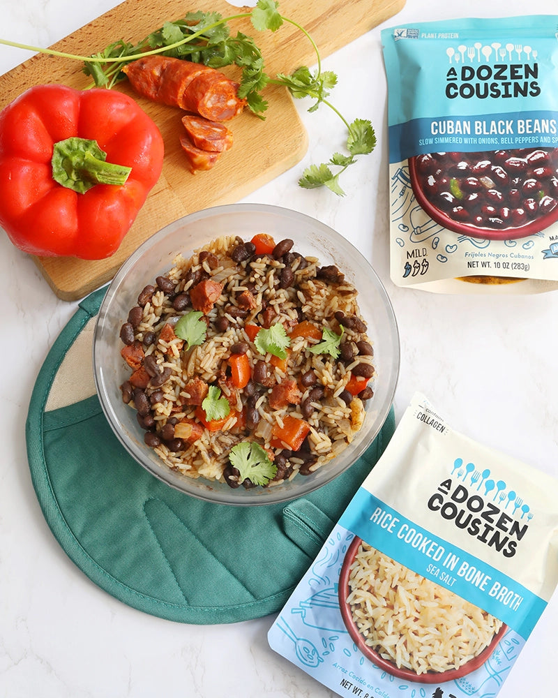 A Dozen Cousins Cuban Black Beans & Rice - Authentic Latin Flavor, Ready to Eat Meal - Perfect for Quick Lunches, Family Dinners & Meal Prep