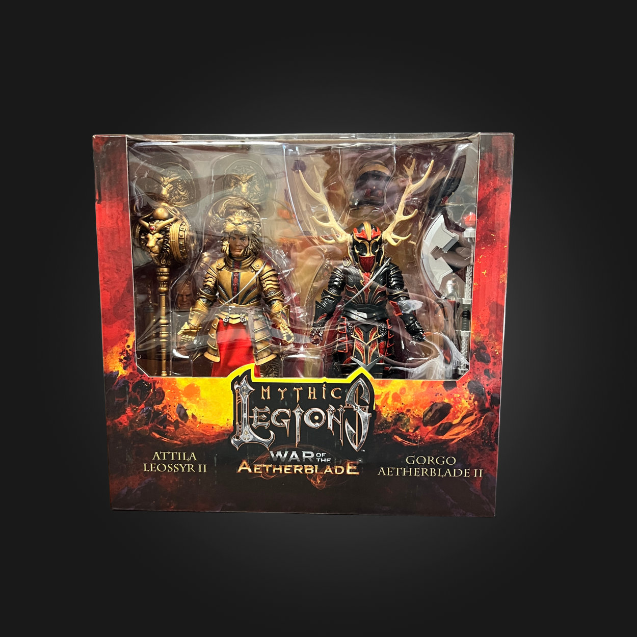 Mythic Legions War of the Aetherblade Action Figures - Gorgo Aetherblade & Attila Leossyr 2-Pack Set for Collectors | Fantasy Battle Display & Role-Playing Scenes