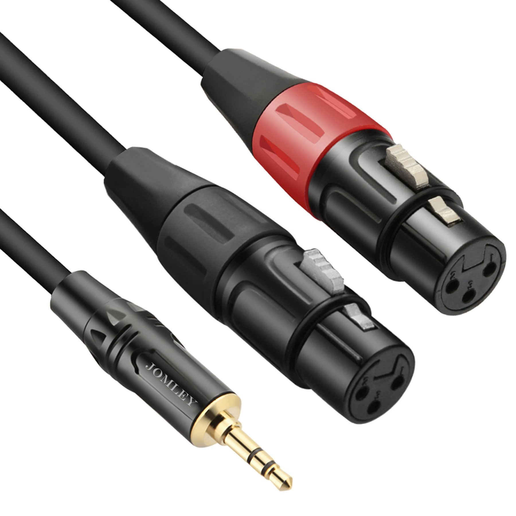 Dual XLR Female to 3.5mm TRS Stereo Y-Splitter Cable - 3.3ft Unbalanced Audio Adapter for Microphones, Mixers & Recording Equipment | Perfect for Home Studios, Podcasting & Live Performances