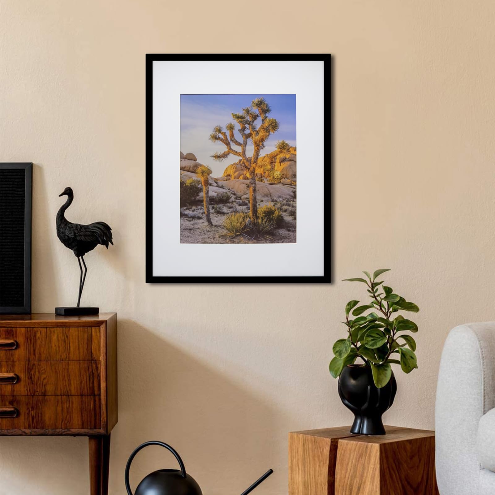 16x24 Black Picture Frame - High Clarity Wall Gallery Frame for 16 by 24 Inch Posters, Photos & Canvas Art - Perfect for Living Room, Bedroom & Office Decor