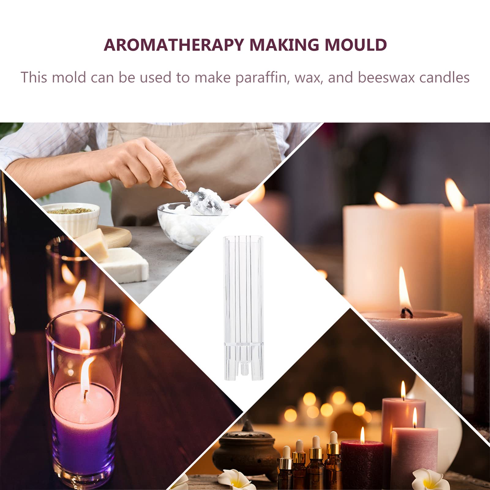EXCEART 1-Piece Plastic Candle Mold for DIY Beeswax, Resin, Soap & Plaster - Reusable Silicone Candle Making Molds for Handmade Crafts, Home Decor & Gifts