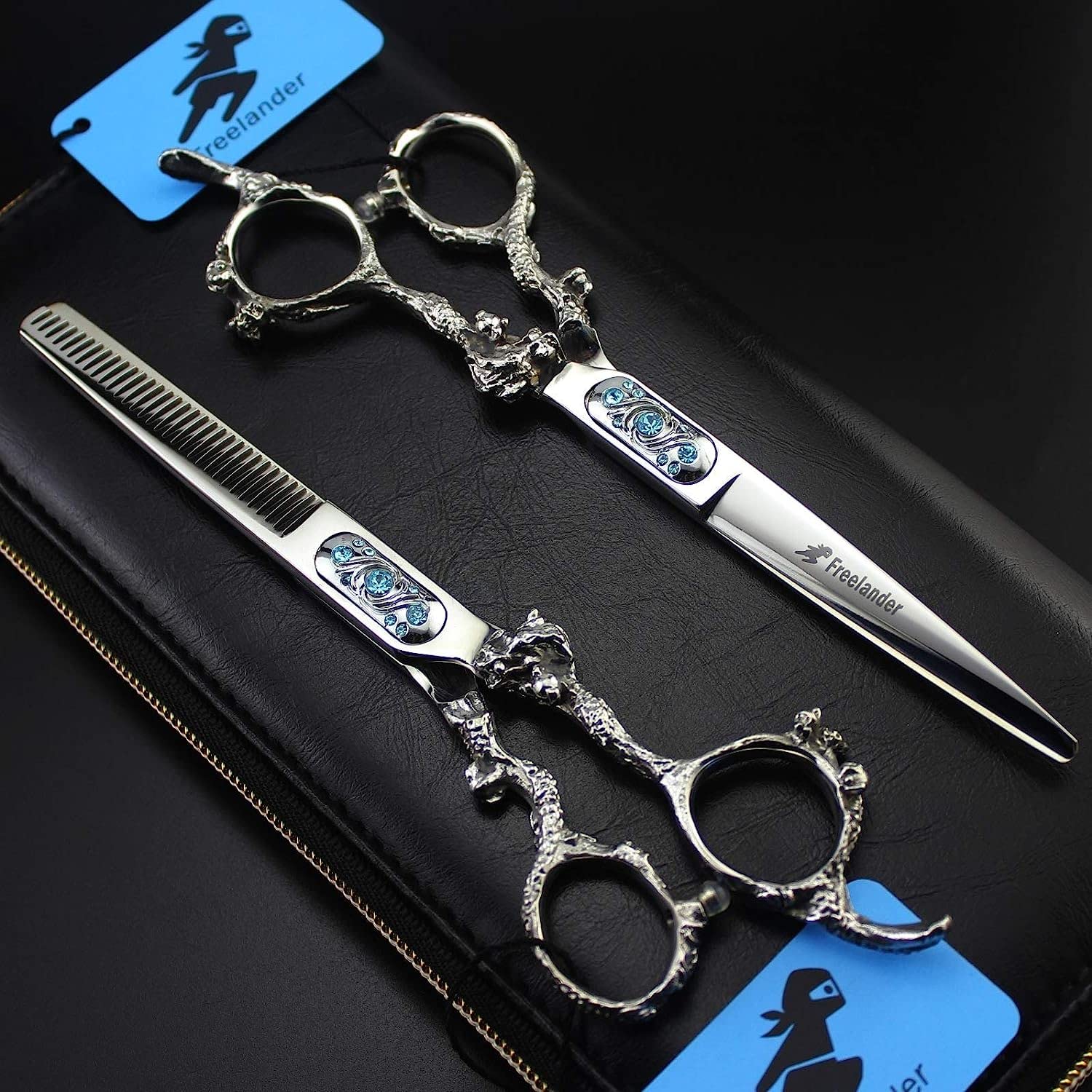 Professional 6 Inch Retro Barber Scissors Set - Luxury Salon Hair Cutting Shears with Tooth Edge for Precision Styling | Perfect for Hairdressers, Stylists & Home Haircuts