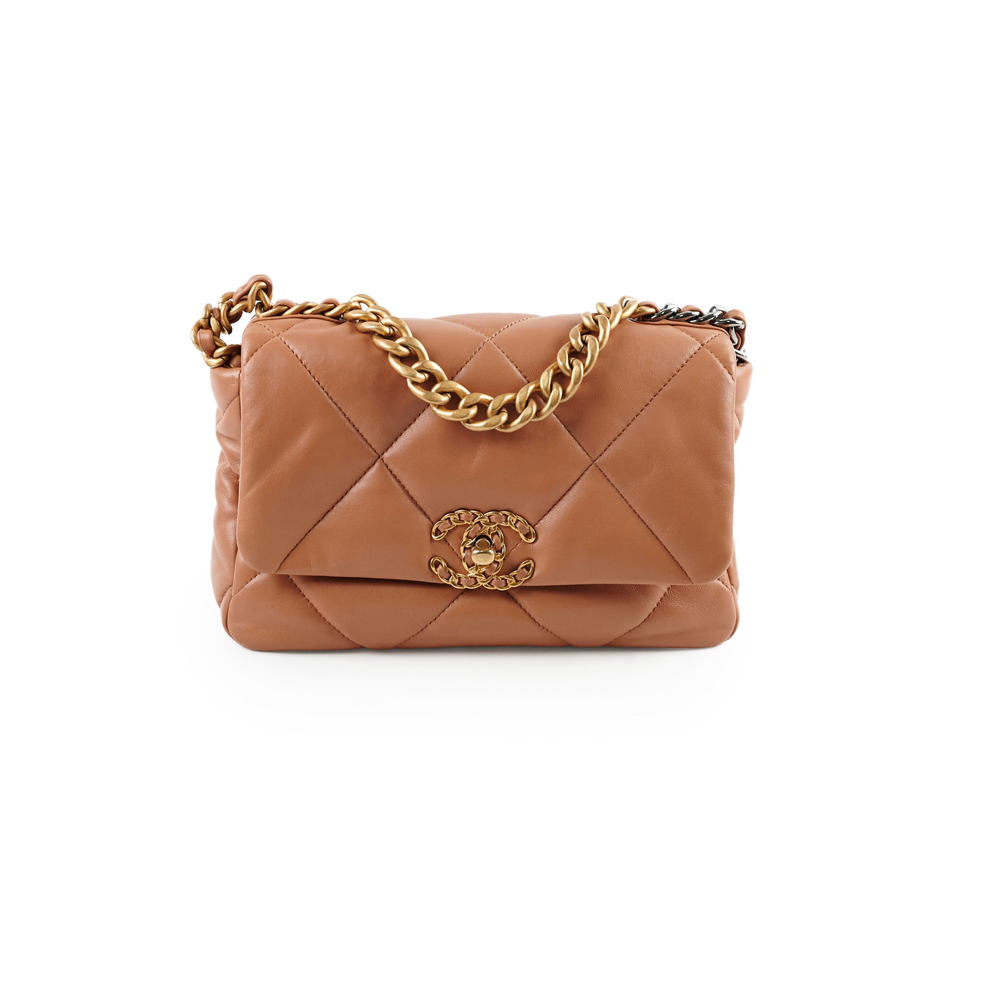 Chanel 19 Small Handbag in Caramel Brown with Microchip - Luxury Designer Crossbody Bag for Women, Perfect for Date Night & Special Occasions