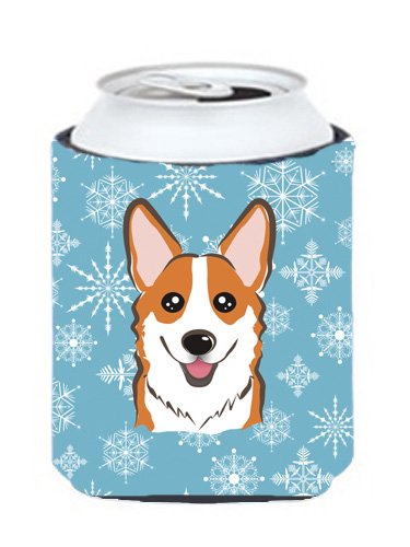 Cute Snowflake Red Corgi Can & Bottle Hugger - Adorable Dog-Themed Beverage Holder for Coffee, Beer & Soda Cans - Perfect for Home, Office & Party Use
