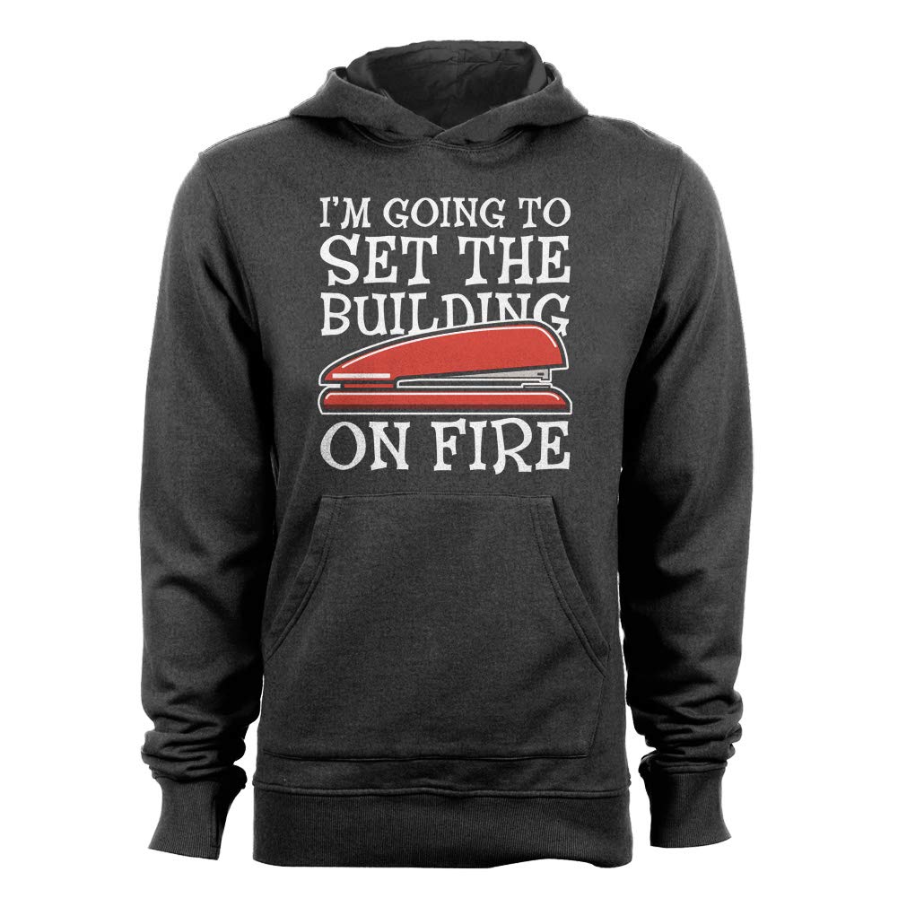 GEEK TEEZ Milton's Red Stapler Office Space Tribute Men's Hoodie - Funny Movie Fan Hooded Sweatshirt for Office Workers & Movie Lovers