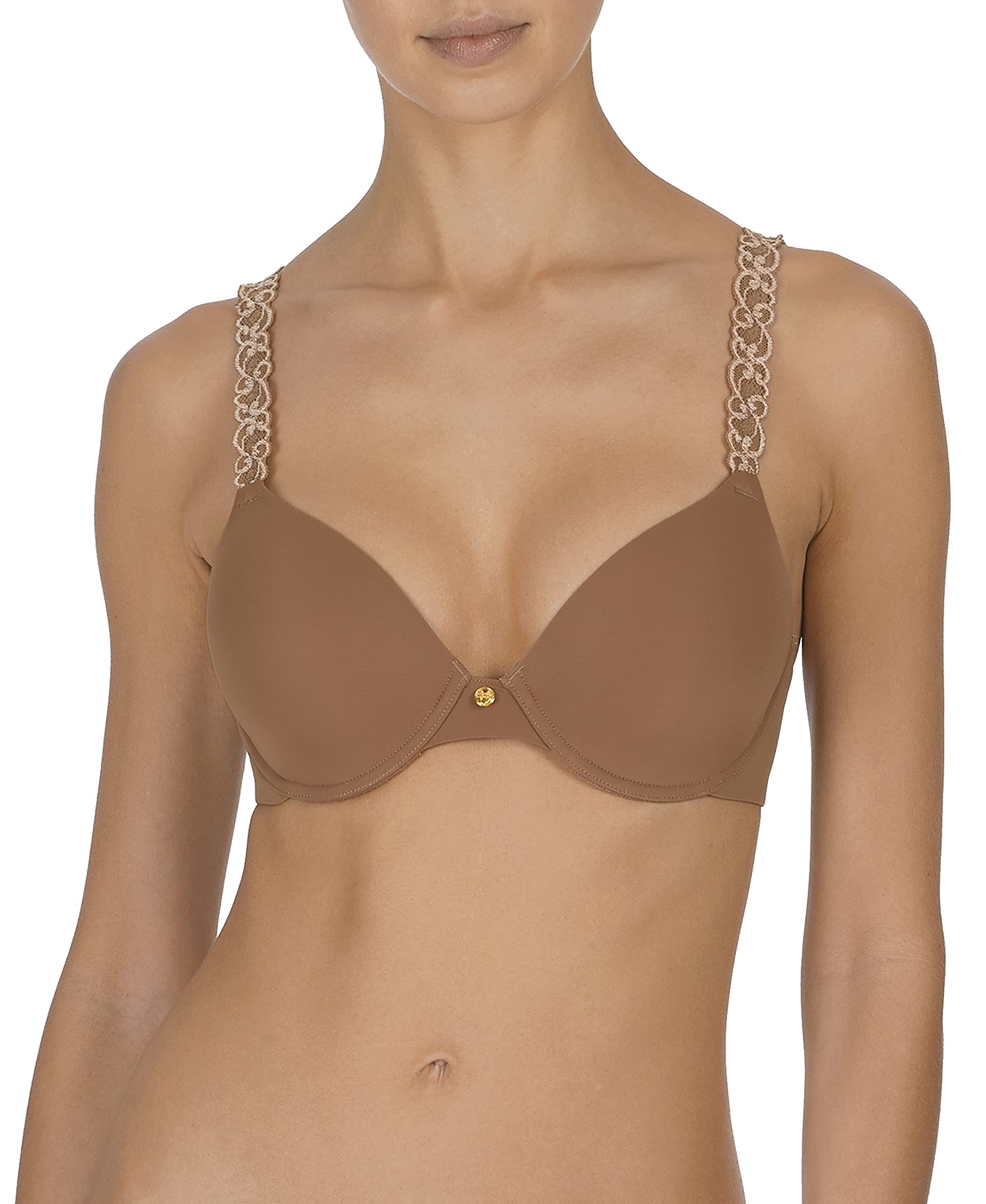 Natori Women's Pure Luxe Custom Coverage Contour Bra - Comfortable Support for Everyday Wear, Workouts & Special Occasions