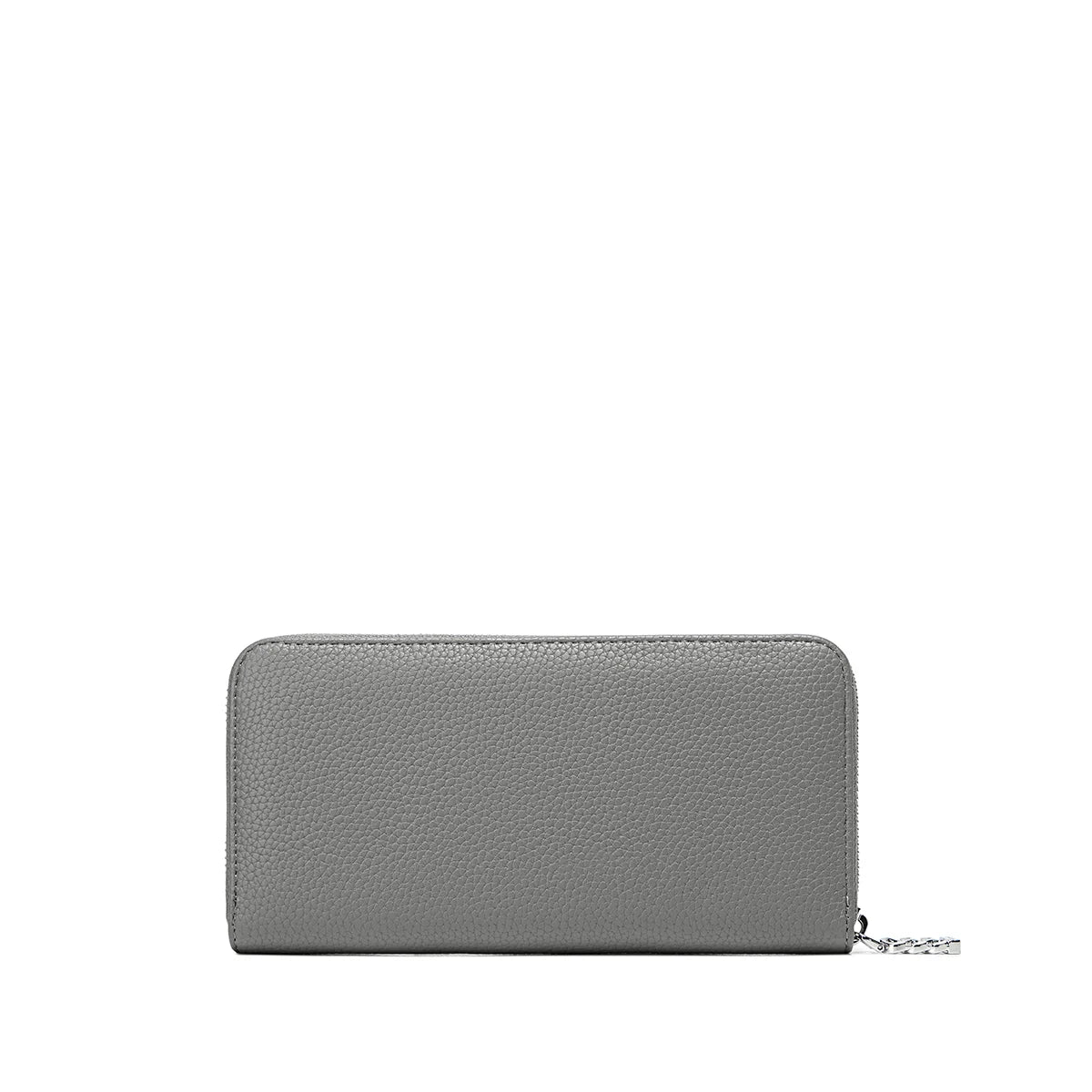 Mae Zip Wallet Bag in Grey Pebbled Leather - Stylish Crossbody Purse for Women, Perfect for Travel, Shopping & Everyday Use